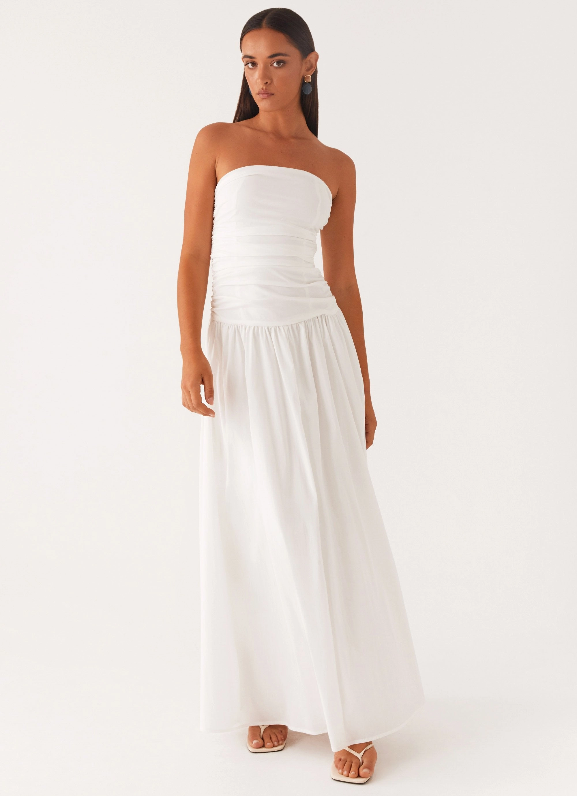 Button Chic Fashion Daily Carmel Maxi Dress - White
