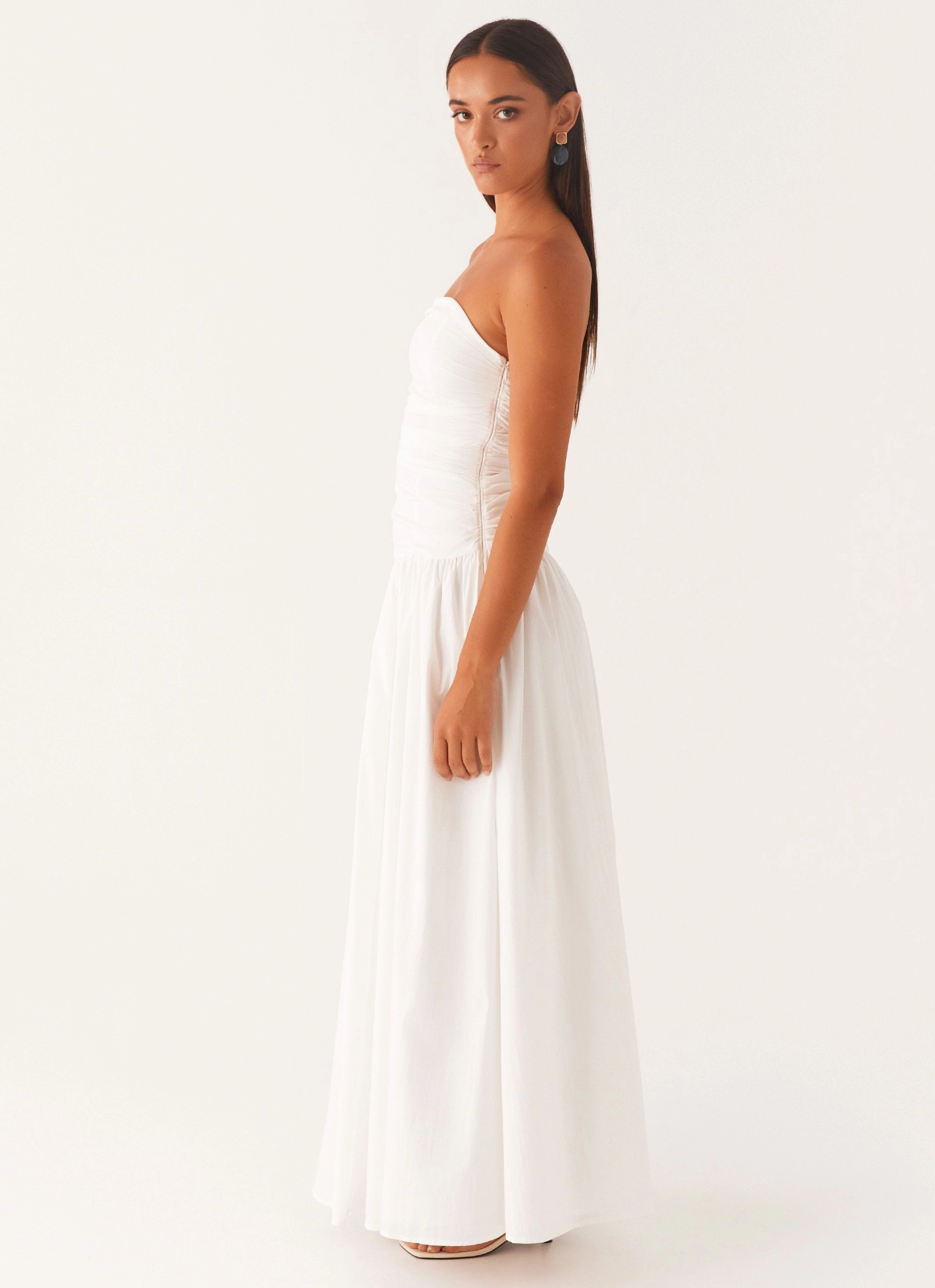 Carmel Maxi Dress - White Statement Look Winter Layering