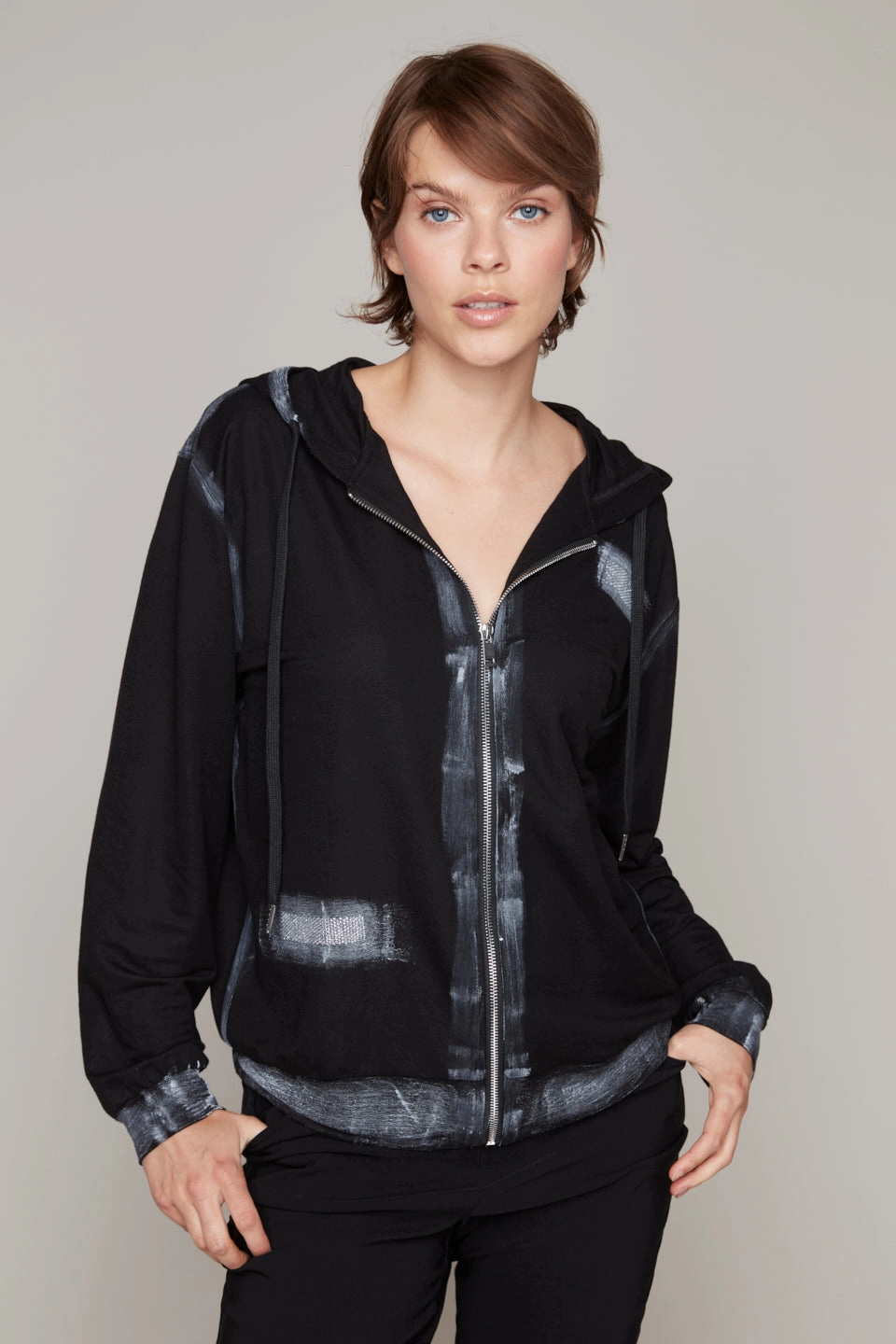 Carre Noir - Zip Front Hoodie Cold Weather