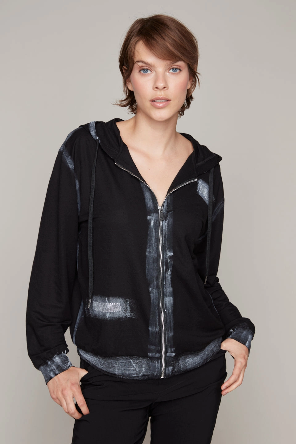 Carre Noir - Zip Front Hoodie Shrink Resistant Treatment