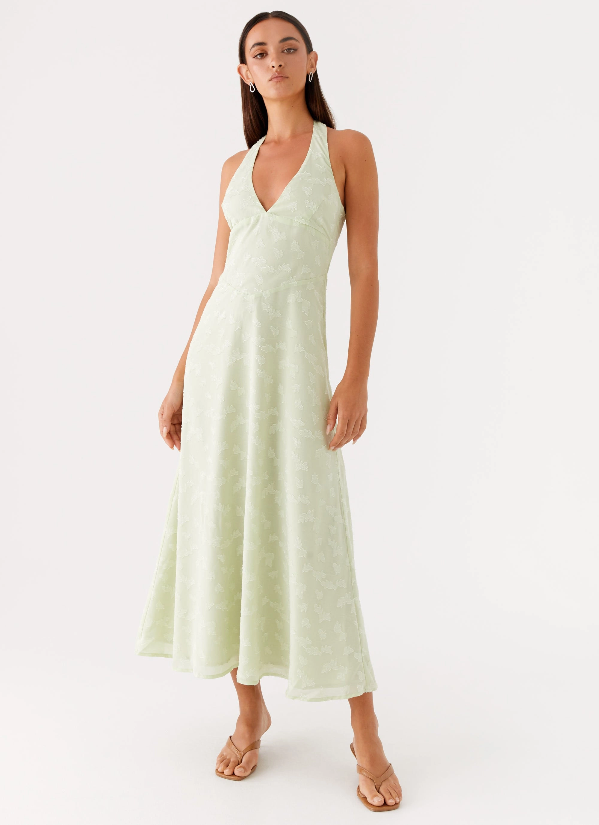 Francesca Midi Dress - Sage Relaxed-fit Sleek Design Fit