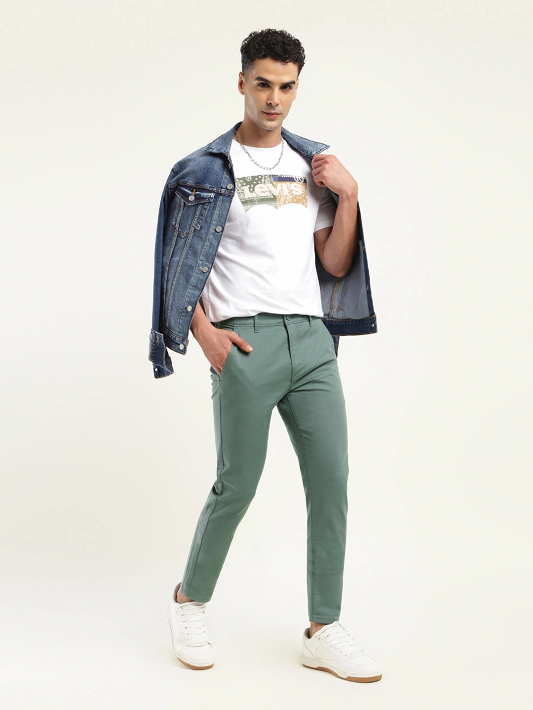 Men's 512 Slim Tapered Fit Light Green Chinos snag resistant