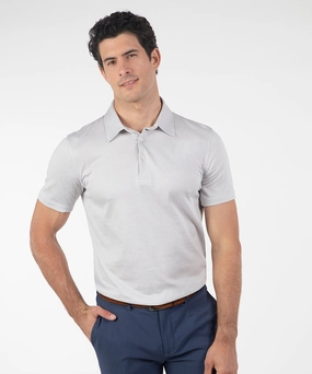Breathable Underarm Vents Heritage Cortina Micro Grid Jacquard Italian Cotton Short-Sleeve Polo
