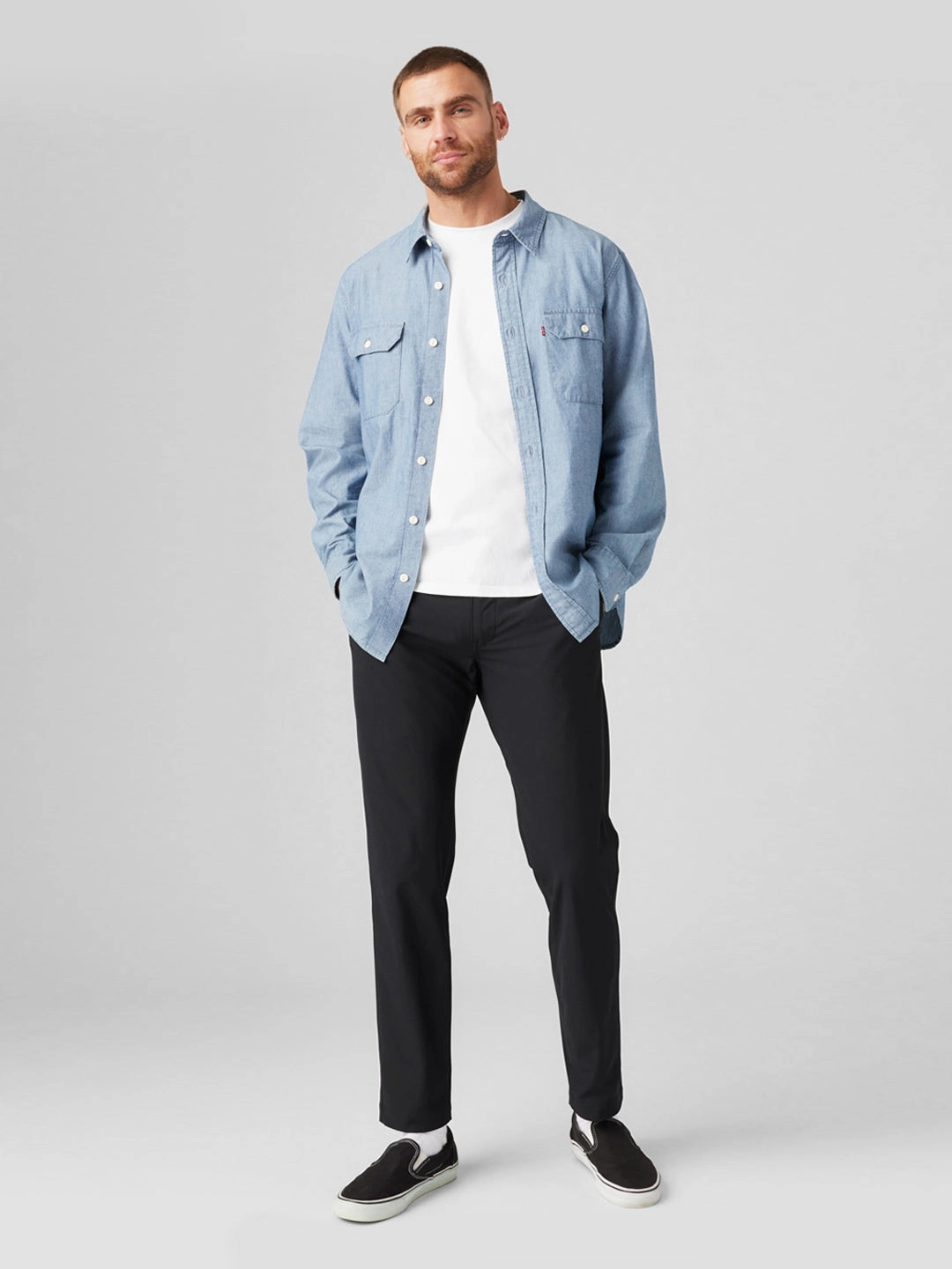 Roomy Shape Body Movement Men's Black Regular Fit Chinos