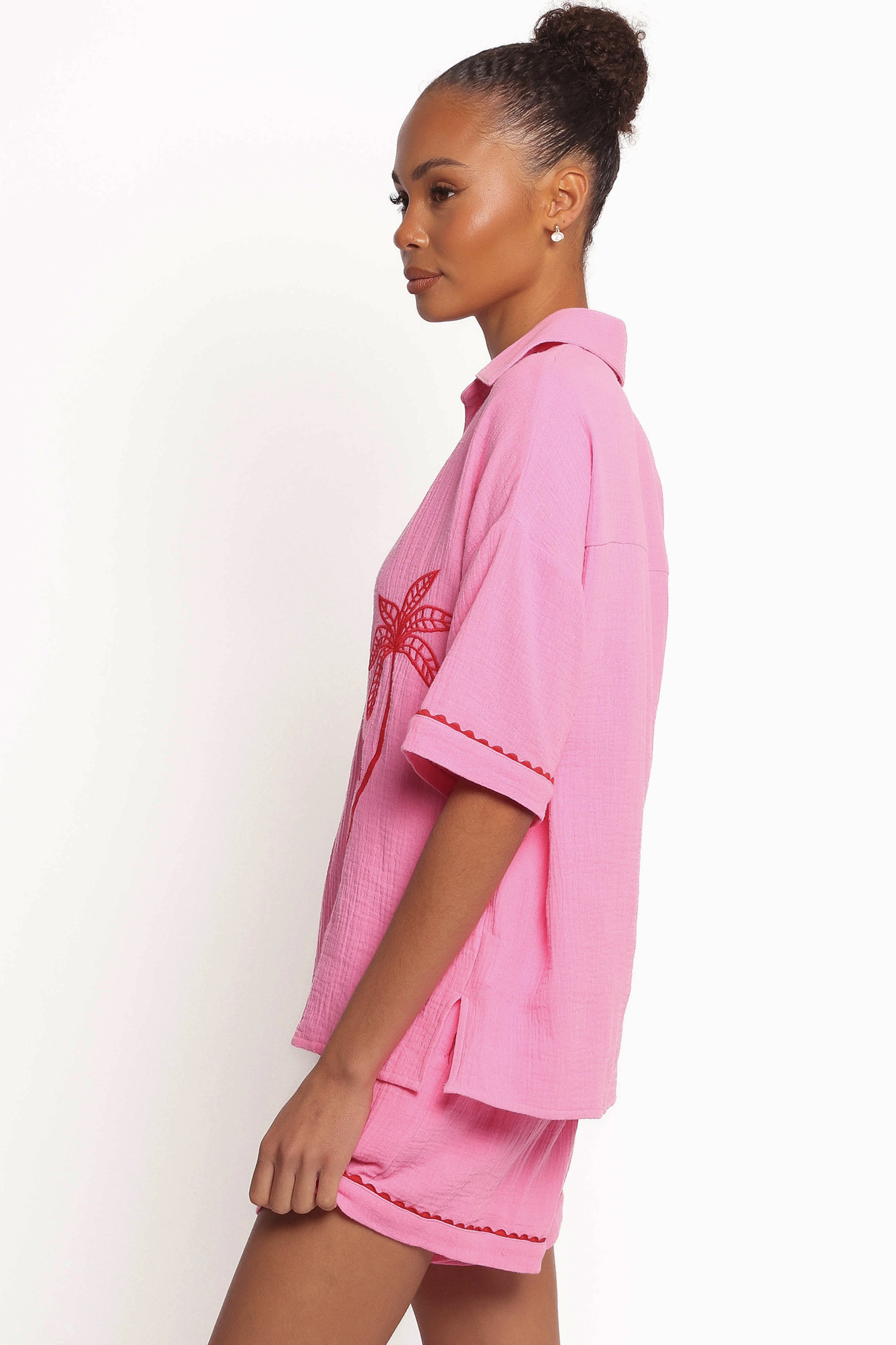 Urban Trend Sleepwear Catalina Short Sleeve Shirt - Pink