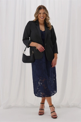 Celebration By Shine On Danny Blazer Satin Black Softshell Technology Frictionless Zipper Tracks