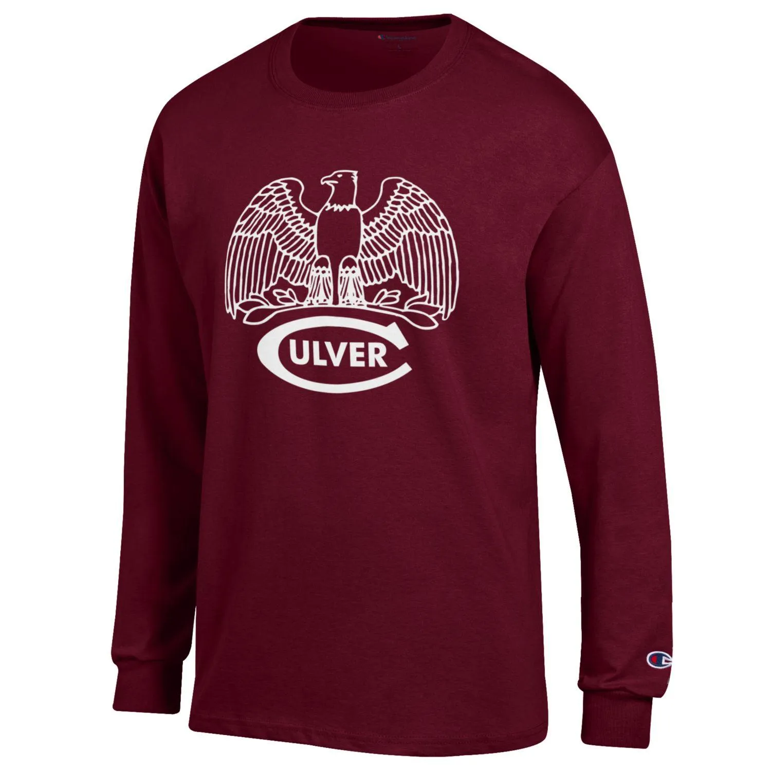 Geometric precision Flex Fit Champion Classic Eagle Jersey Long Sleeve Tee - Maroon