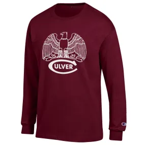 Soft Layer Everyday Wearable Champion Classic Eagle Jersey Long Sleeve Tee - Maroon