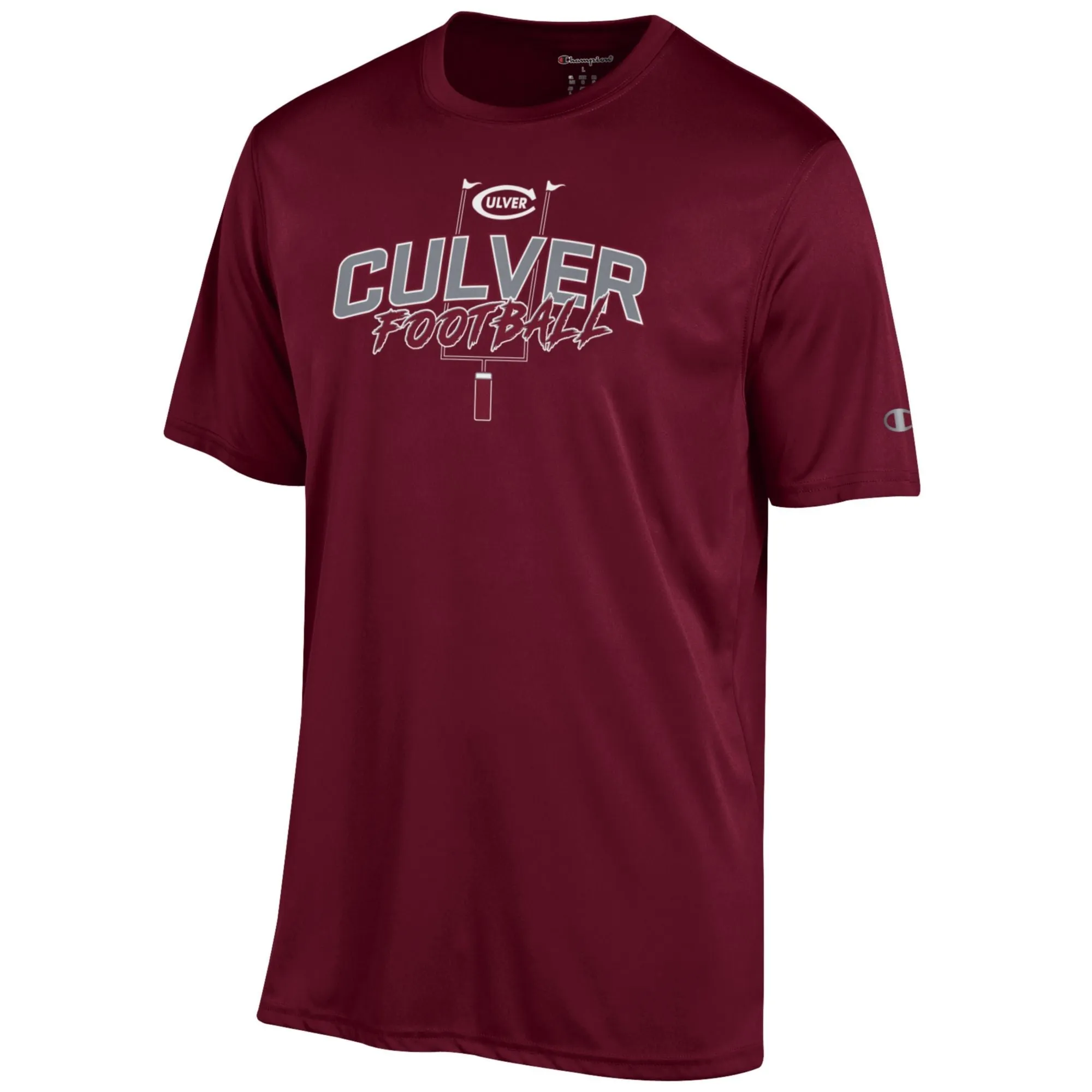 Champion Football Athletic Short Sleeve Tee - Maroon Fresh Comfort Style Heavyweight Weave