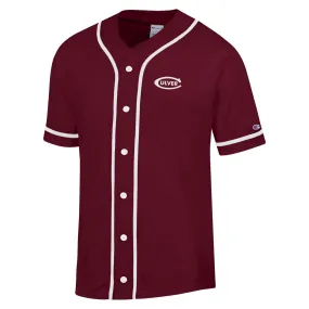 Champion Superfan Baseball Jersey Tee - Maroon / White Holiday Outfit Style Streetwear Style