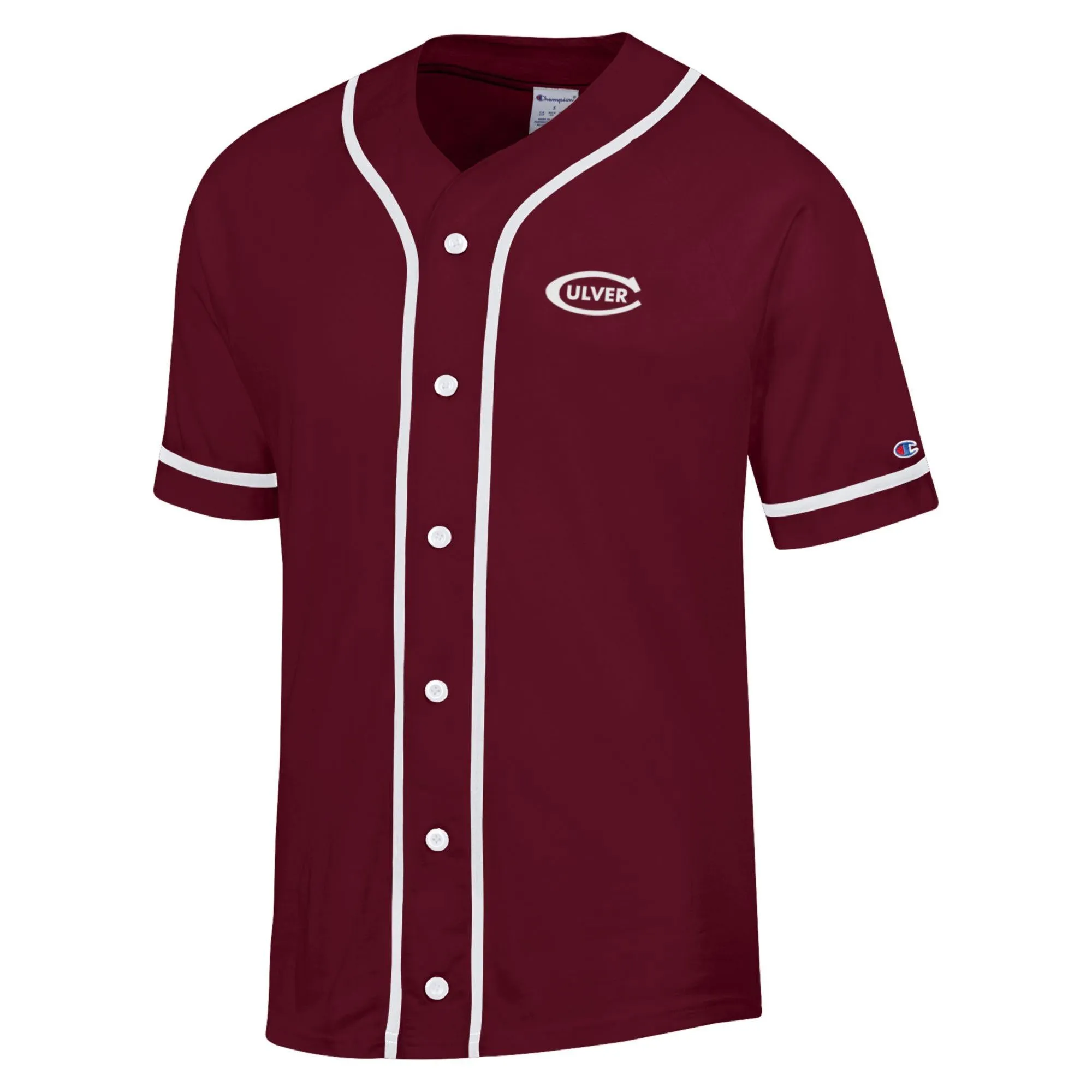 Champion Superfan Baseball Jersey Tee - Maroon / White Holiday Outfit Style Streetwear Style