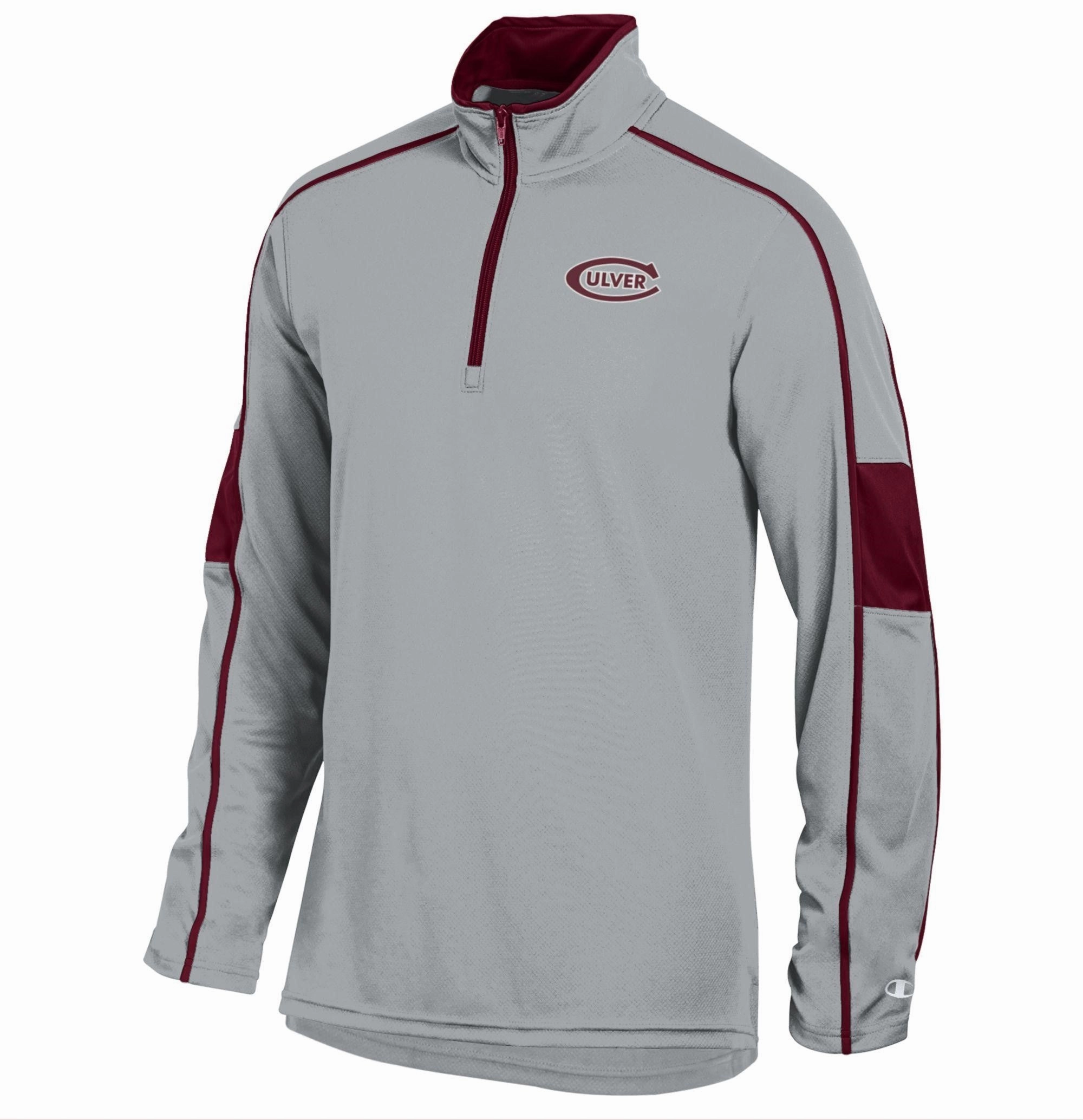 Champion Diamond 1/4 Zip - Grey & Maroon Soft Fabric product photography