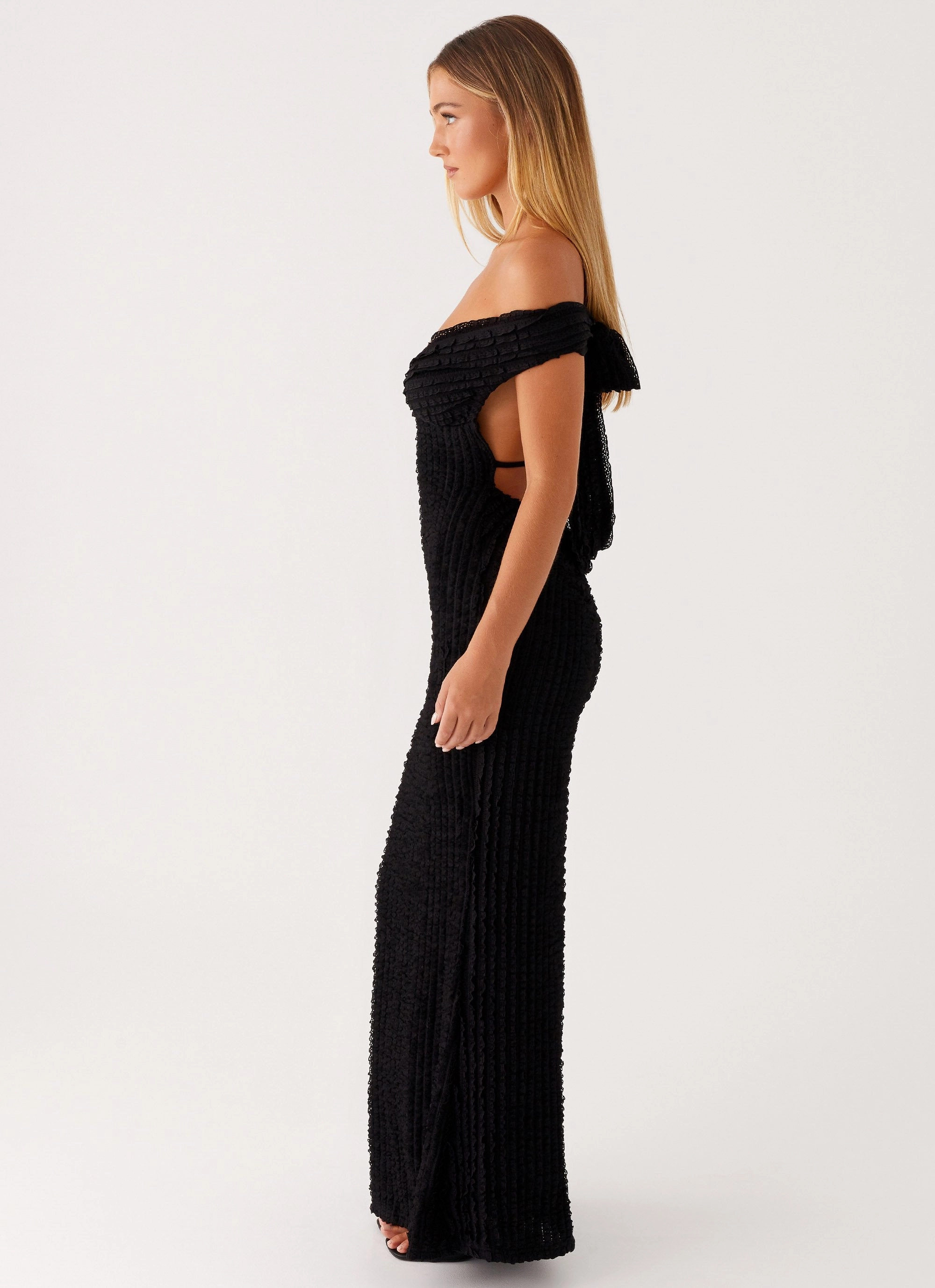 Printed-Lining Graceful Ease Chantelle Maxi Dress - Black