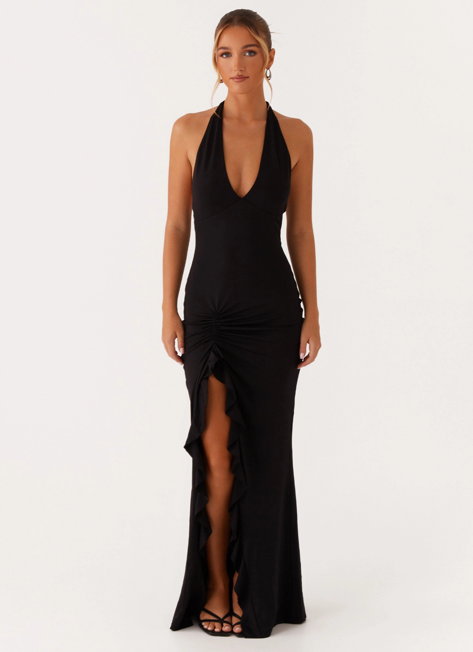 Charmed By You Maxi Dress - Black Flexible Fabric
