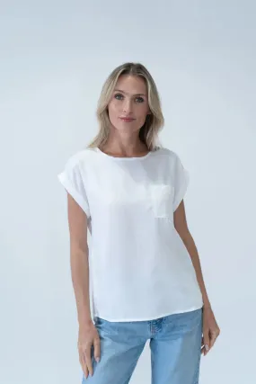 Chelsea Pocket Blouse | Ivory Easy Fit Wear Soft and Light Wear