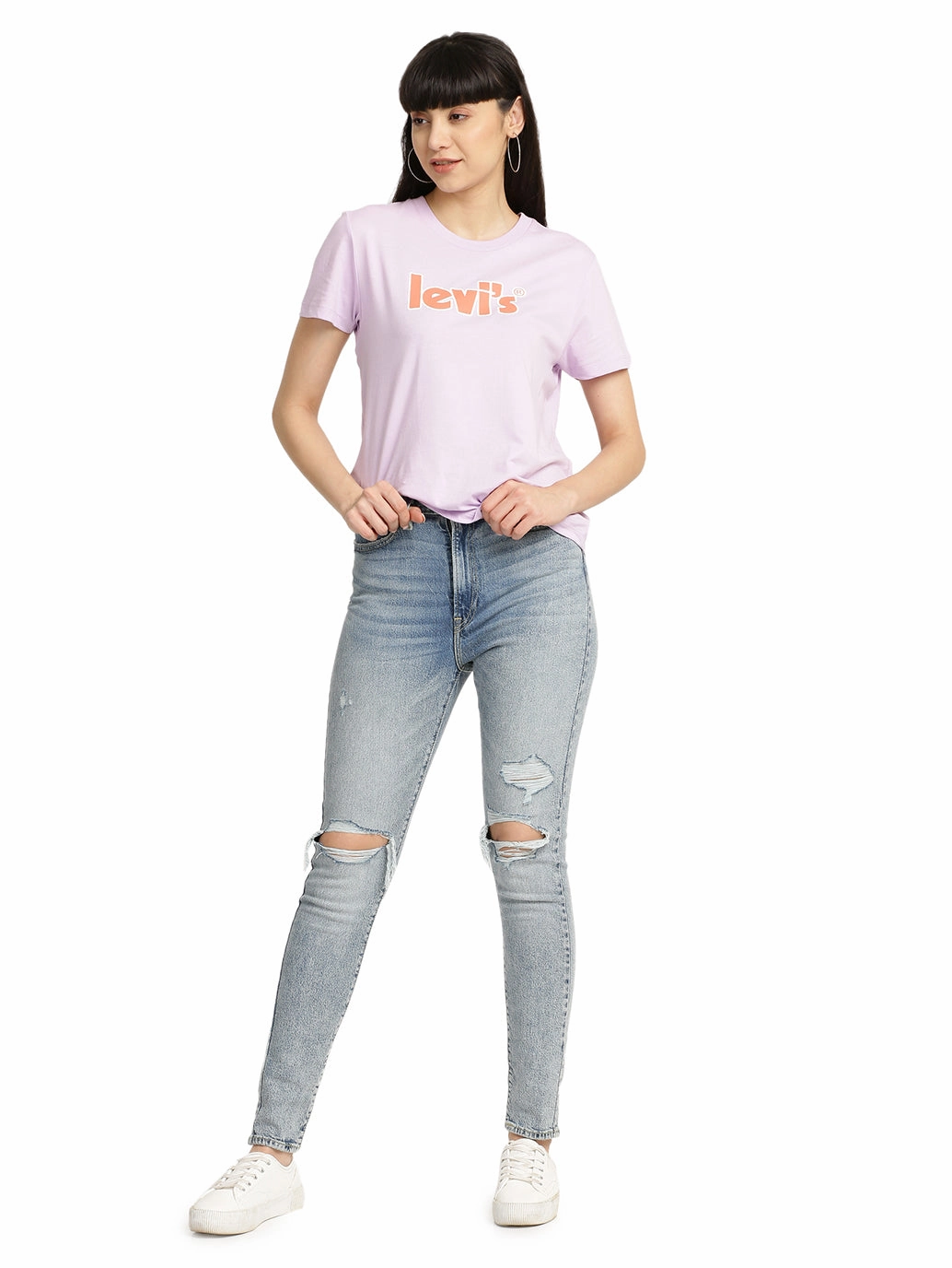 Modern Minimalist Urban Explorer Plain Comfort Women's Blue Wedgie Straight Fit Mid Rise Jeans