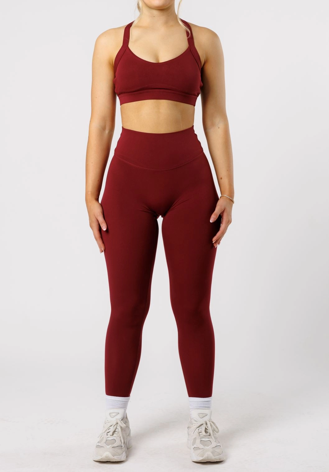 Reluna? Original Sculptseam? Legging Red Velvet Stretch Fit Budget Friendly