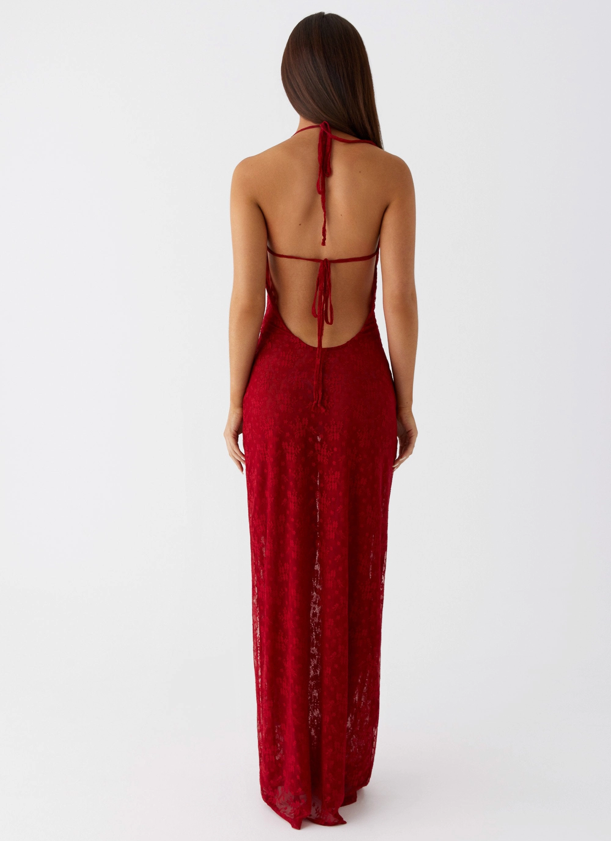 Comfy and Relaxed Polished Layer Champagne Coastline Maxi Dress - Dark Red