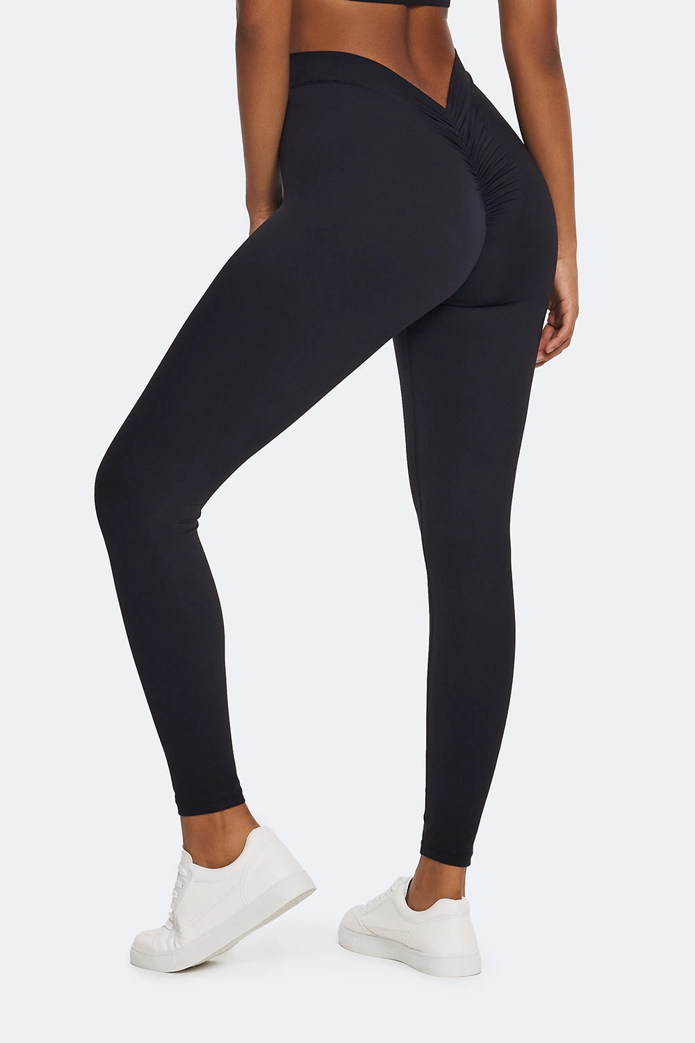 Ruched High-Waisted Leggings Smooth Waist