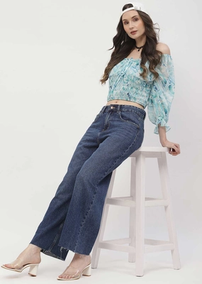 Madame Low Rise Mid Blue Straight Jeans Trend Setter Smart Casual Classic Wear Fashion Lover Youth Style Smooth