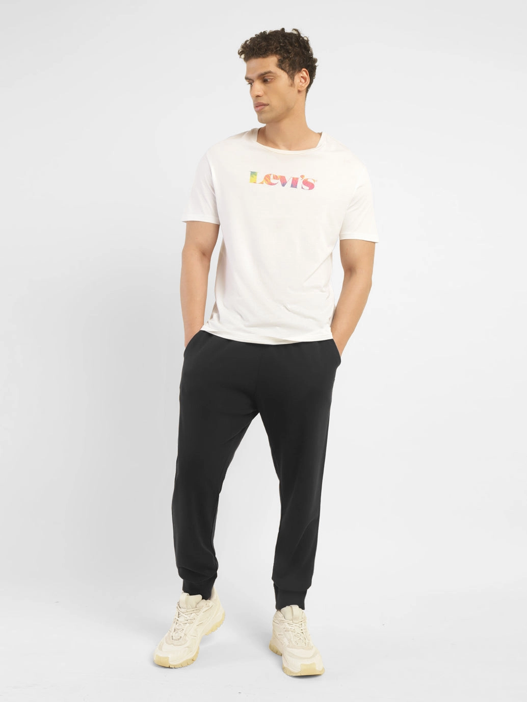 Men's Black Regular Fit Joggers anti slip grip