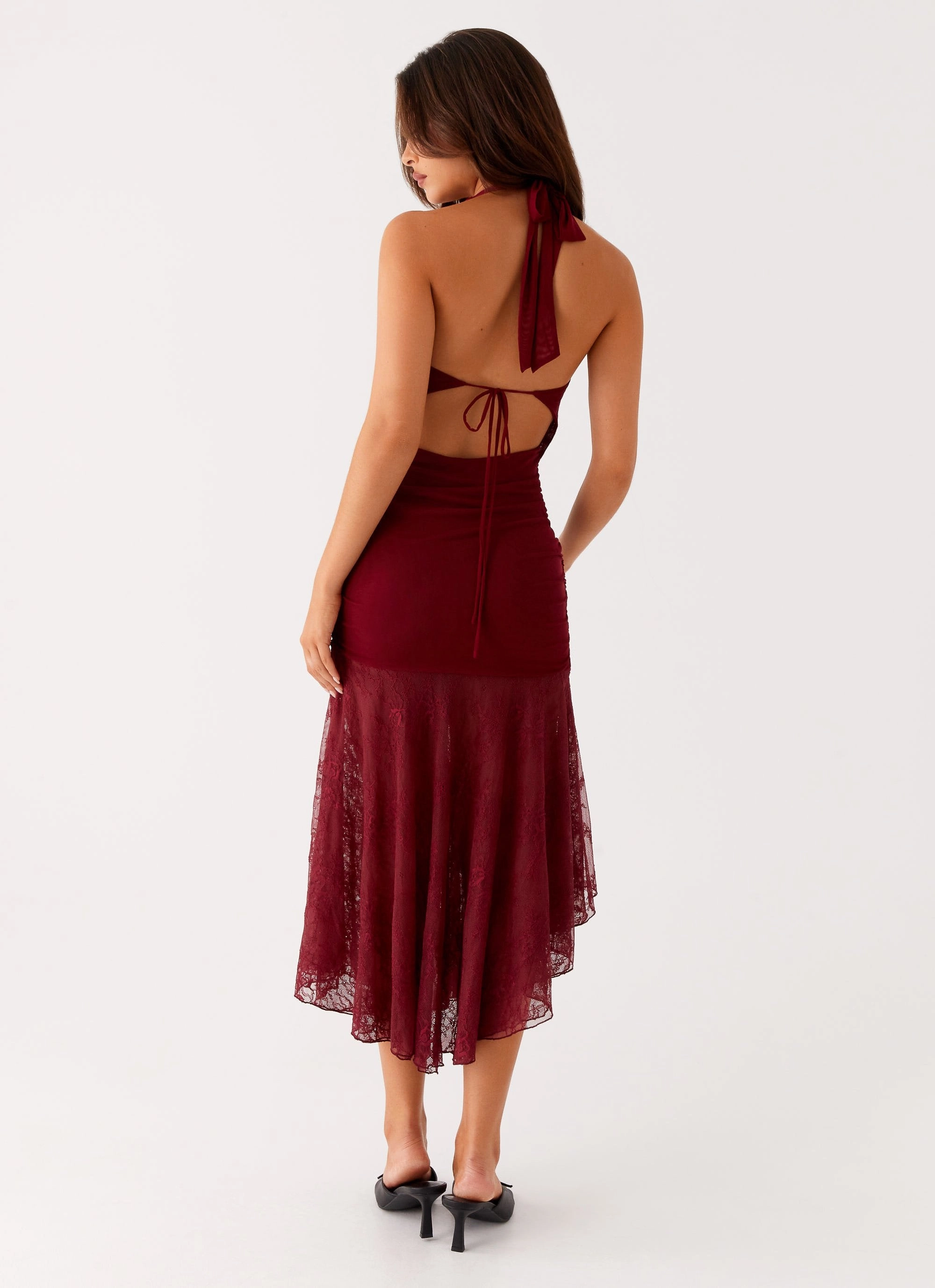 Burnout Midi Dress - Maroon Modest Light