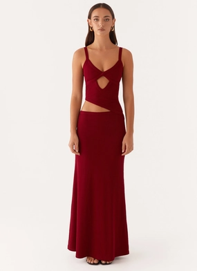 Jocelyn Maxi Dress - Maroon Timeless Touch