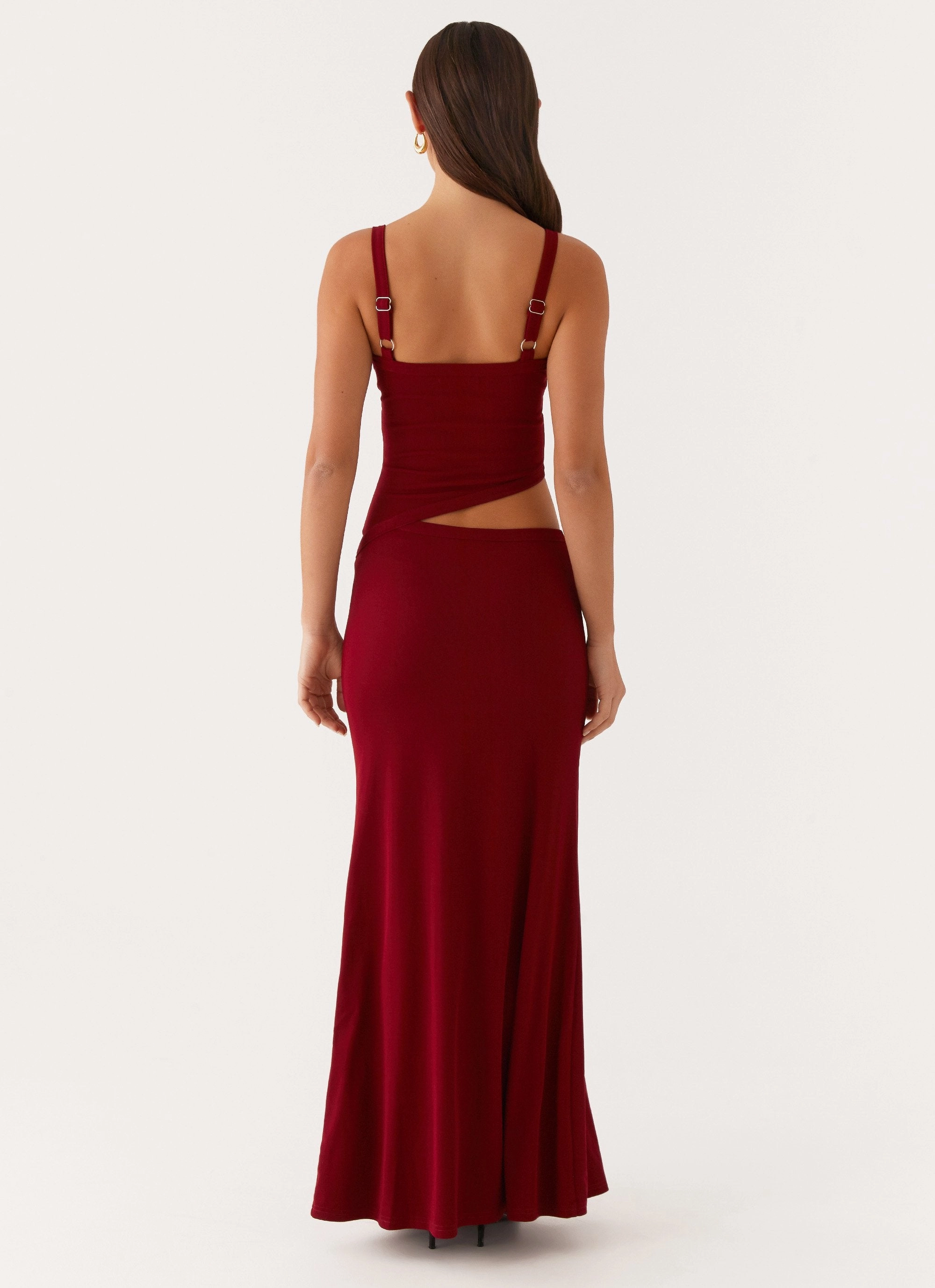 Timeless Touch Free Shape Jocelyn Maxi Dress - Maroon