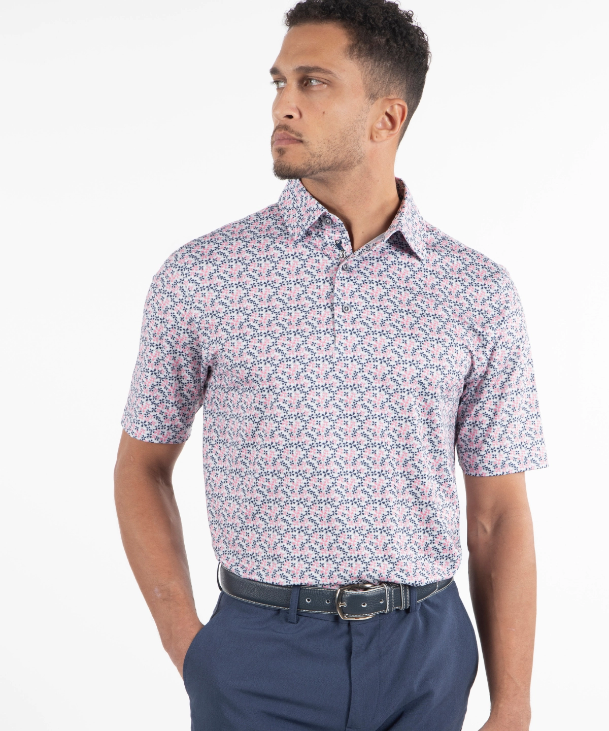 Chill Vibe Comfort Flex Performance Lucky Print Short-Sleeve Polo