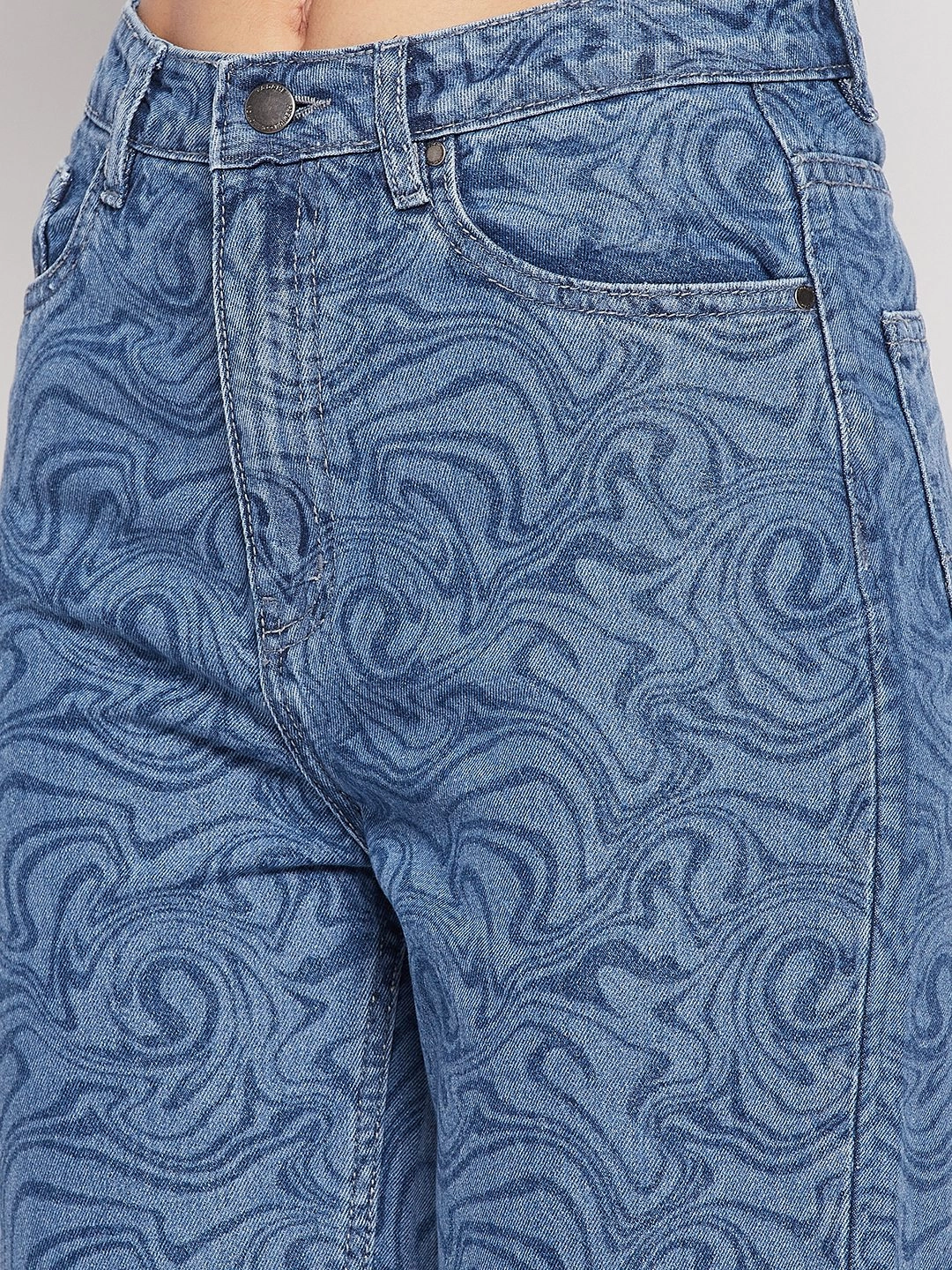 Light Fabric Madame Blue Printed Denim