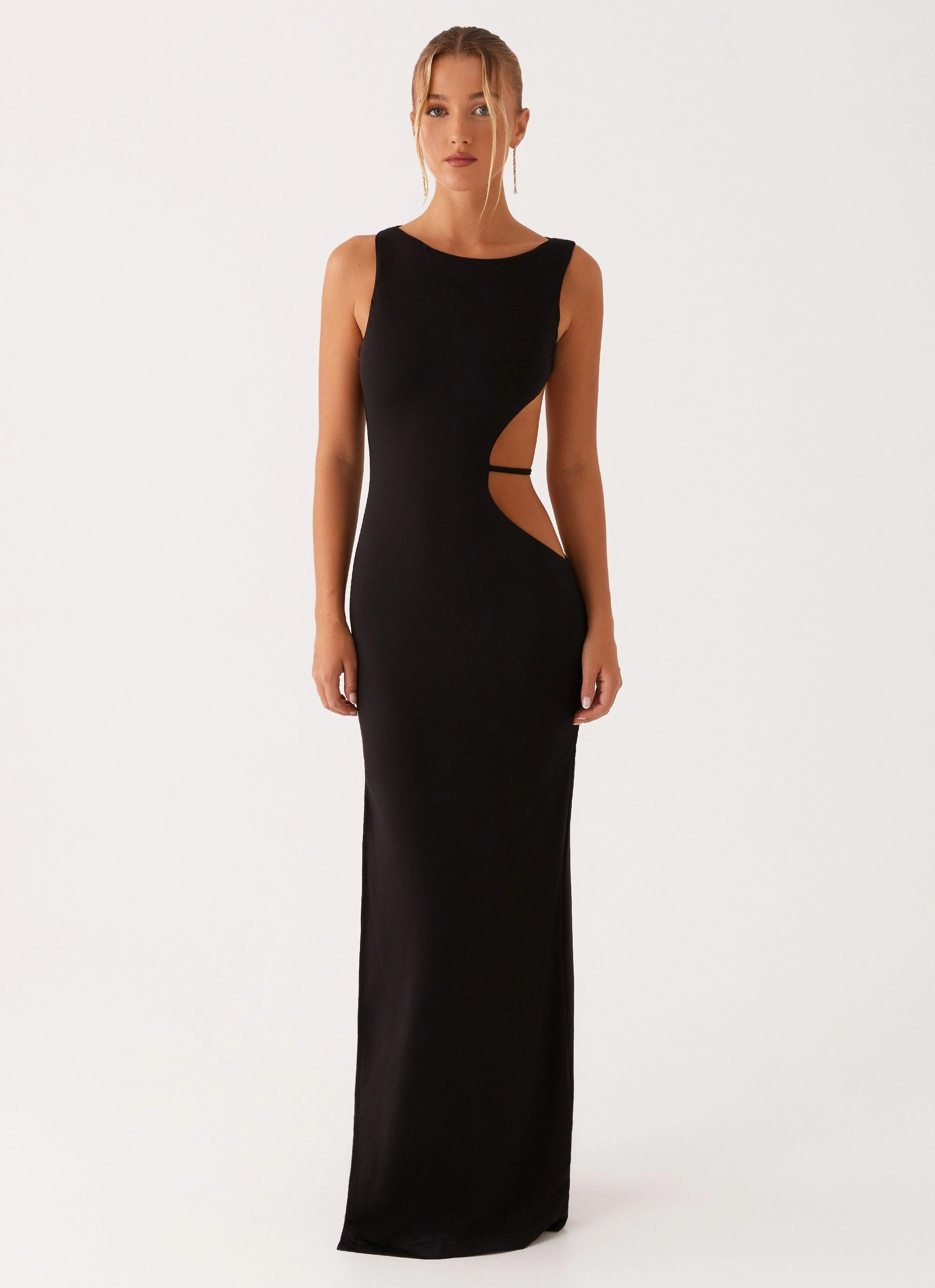 Sutton Maxi Dress - Black Chic Waist Mom Chic
