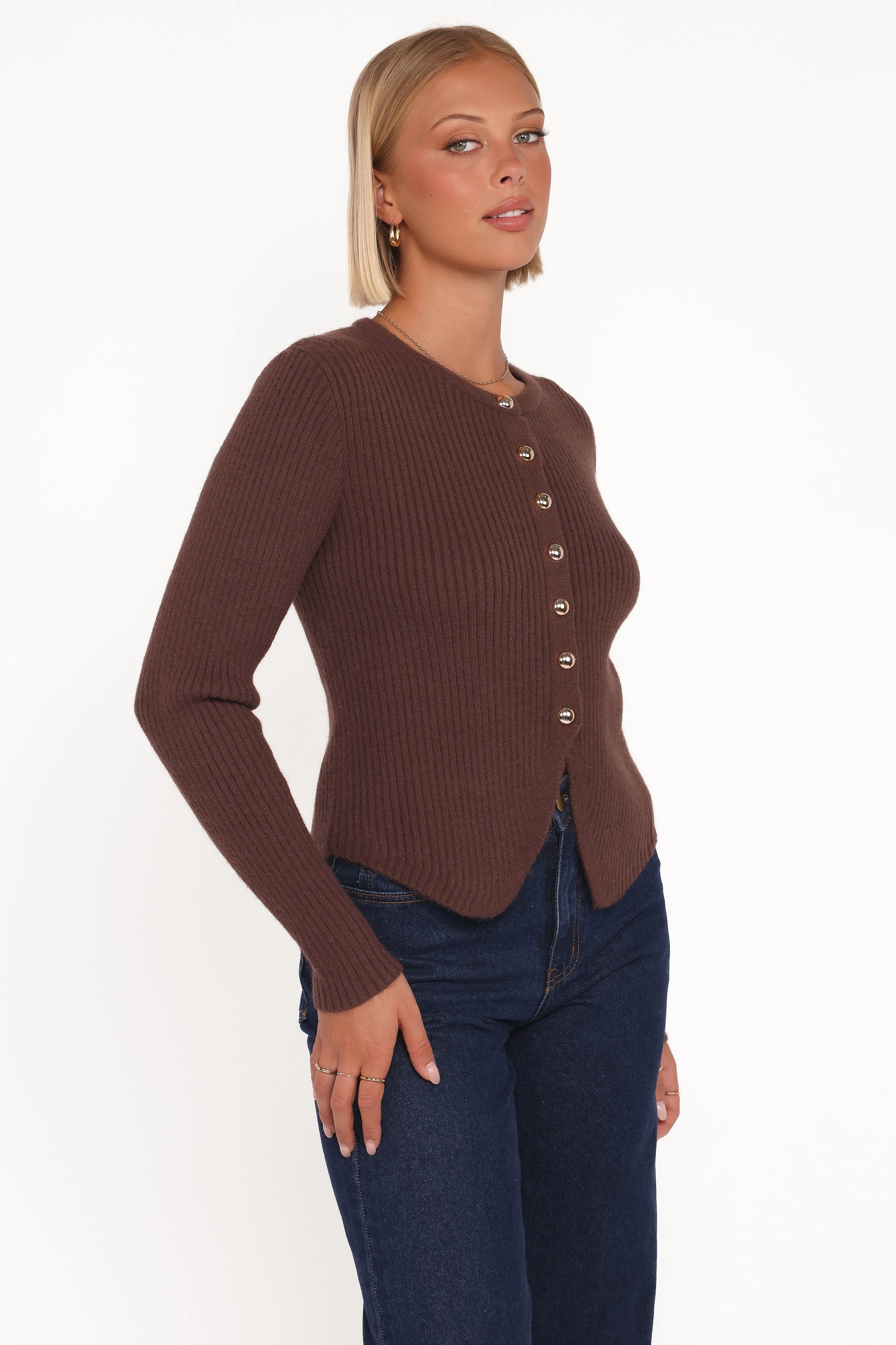 Gentle Tone UVProtective Layer Circe Cardigan Top - Chocolate