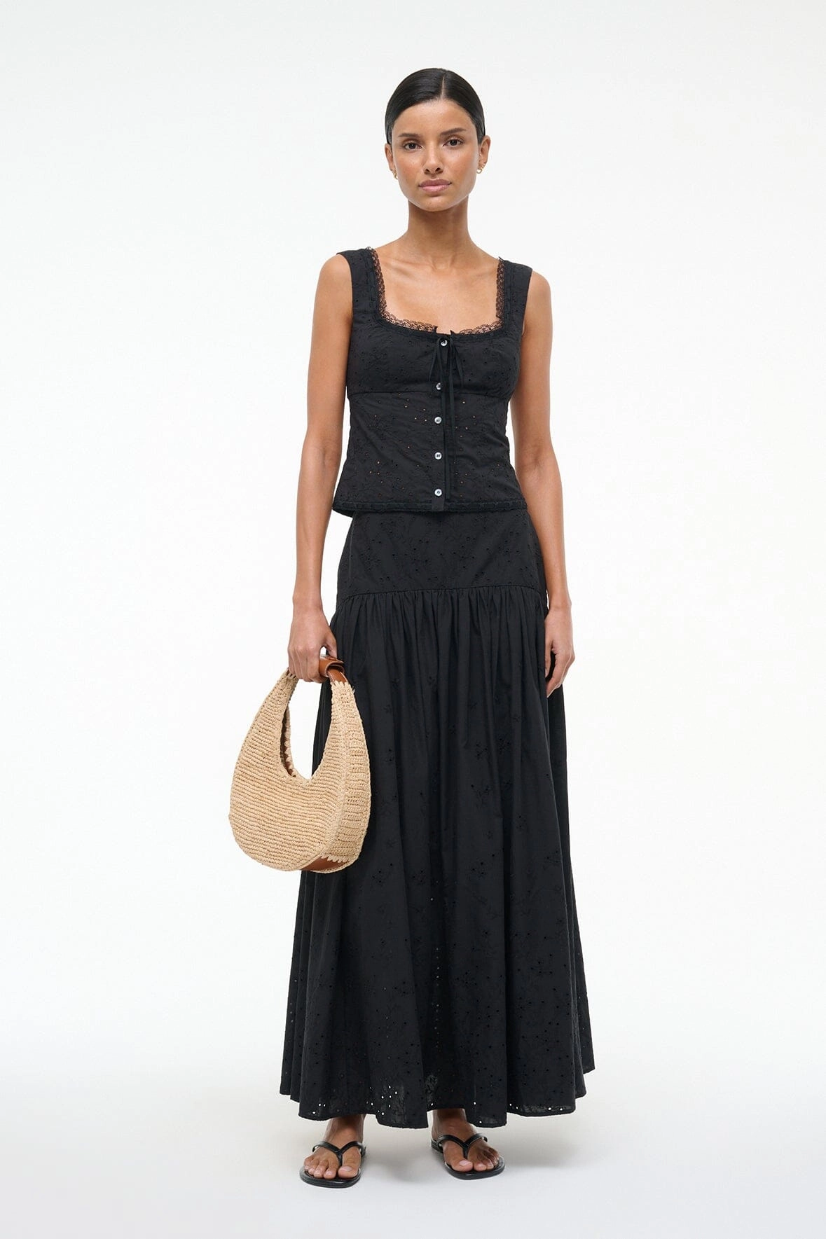 PROCIDA SKIRT | BLACK EYELET Ombre effect Year Round Style