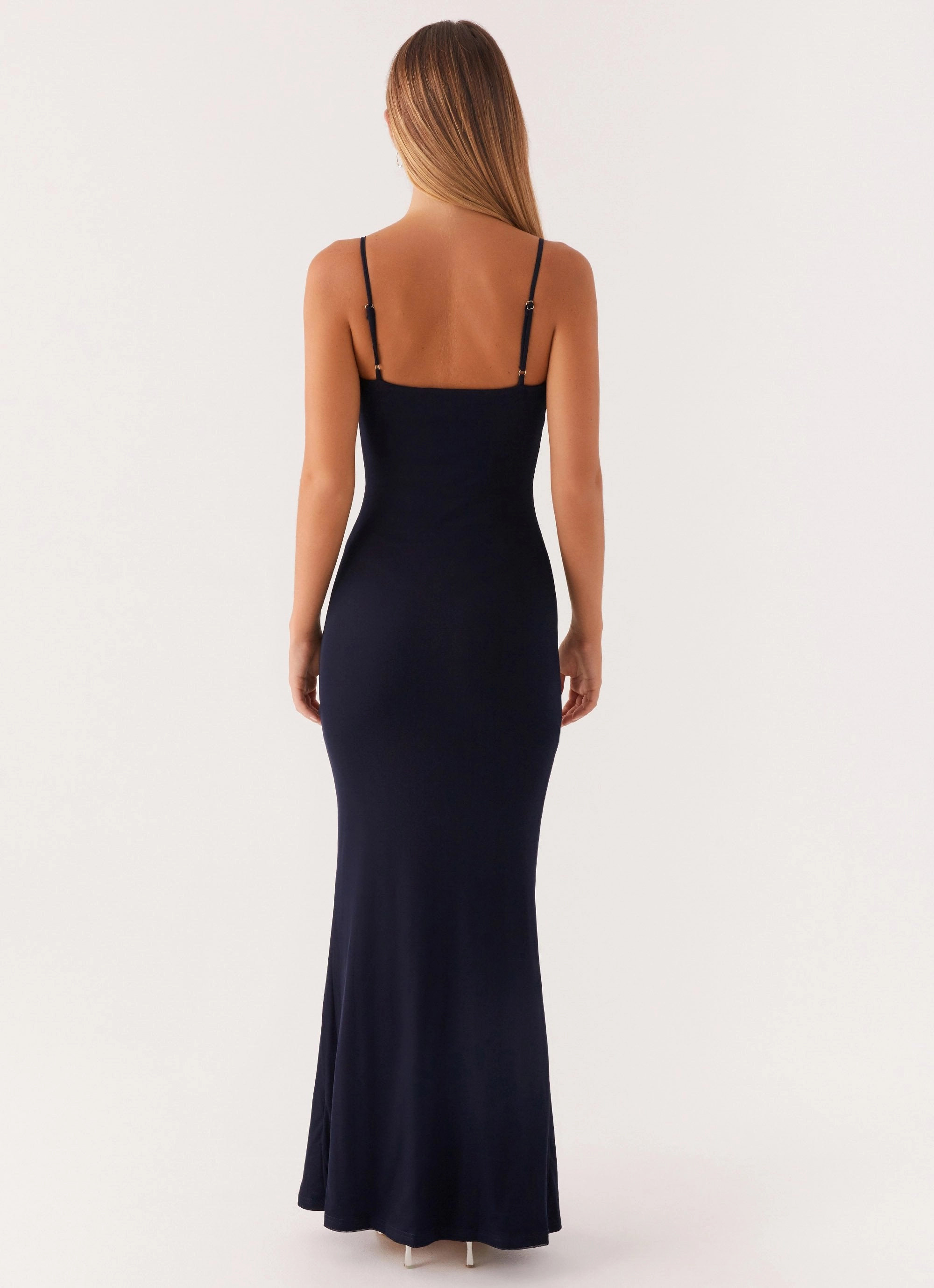 Part Of You Maxi Dress - Navy Sophisticated Waistband Fit Linen-Blend