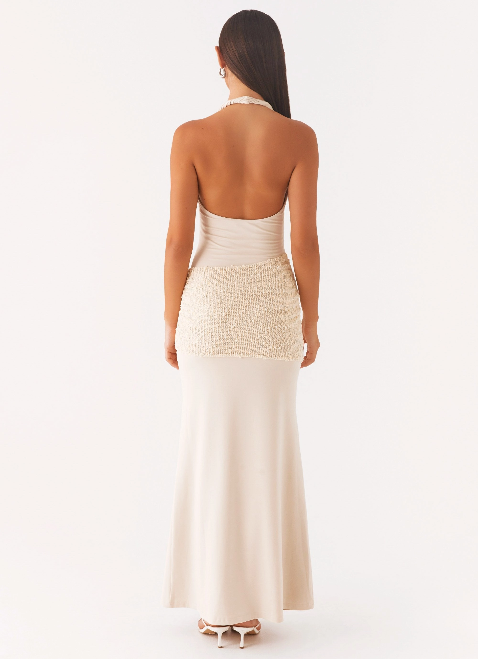 Modern and Feminine Scenic Maxi Dress - Sand
