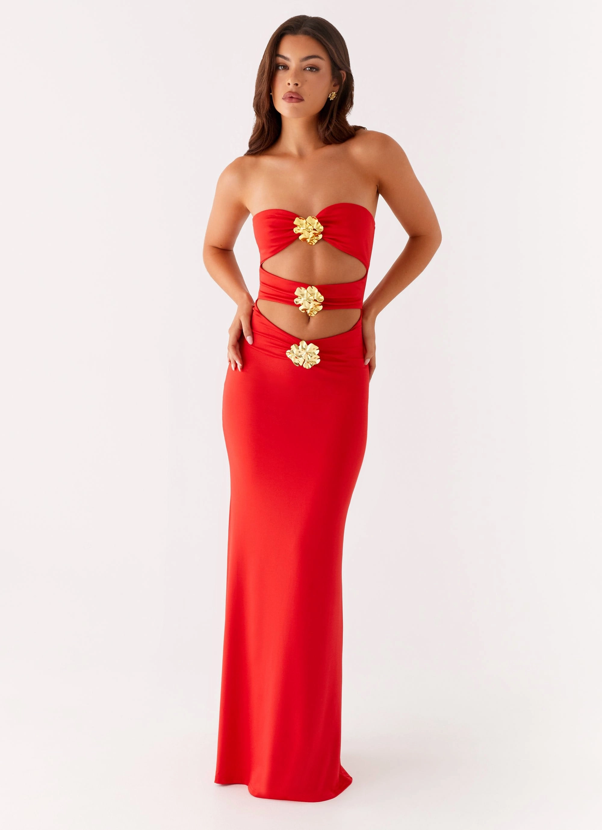 Raye Maxi Dress - Tangerine Subtle Look