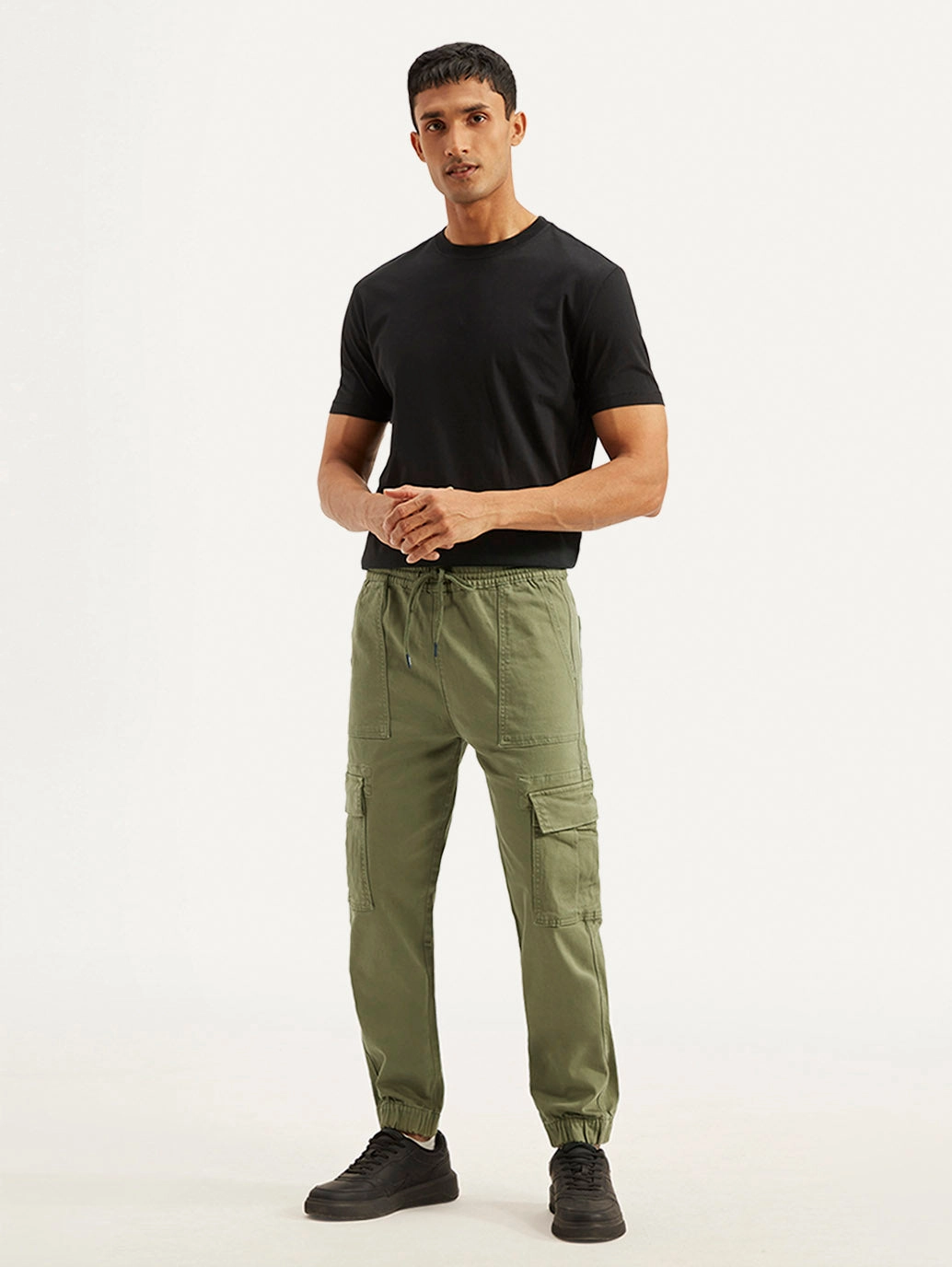 Adaptable Fit Men's Olive Loose Fit Cargo Trousers