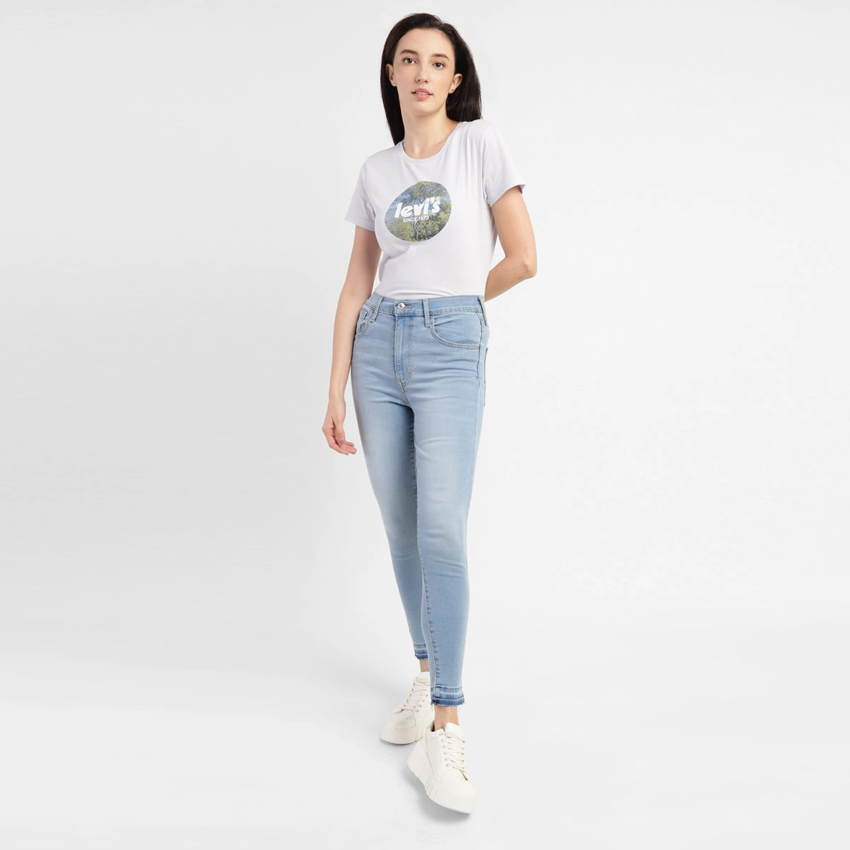 Slim Sunny Vibes Festival Outfit Sleek Shape Women's Blue Mile High Wide Leg Fit High Rise Jeans