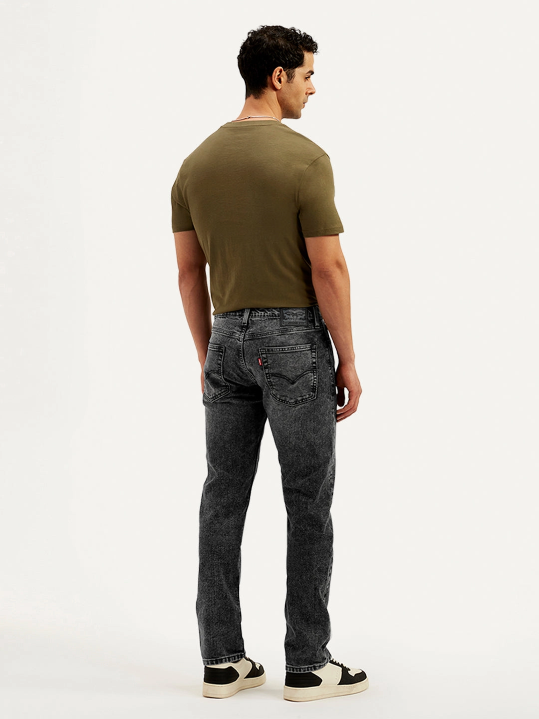 Lightweight Morning Stroll Minimal Fading Men's 513 Charcoal Grey Slim Straight Fit Mid Rise Jeans