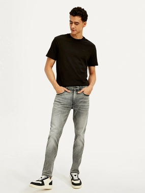 Eco Friendly Dye Process Cool Outfit Men's Redloop 512 Grey Slim Tapered Fit Mid Rise Jeans