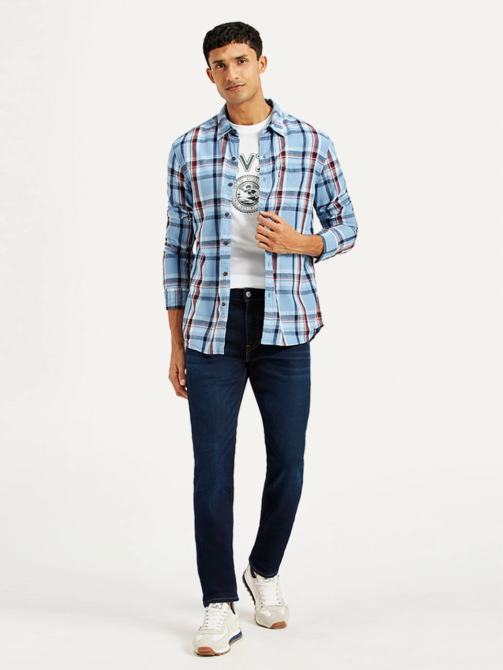 Men's 511 Navy Blue Slim Fit Mid Rise Jeans Fashion Must-Have