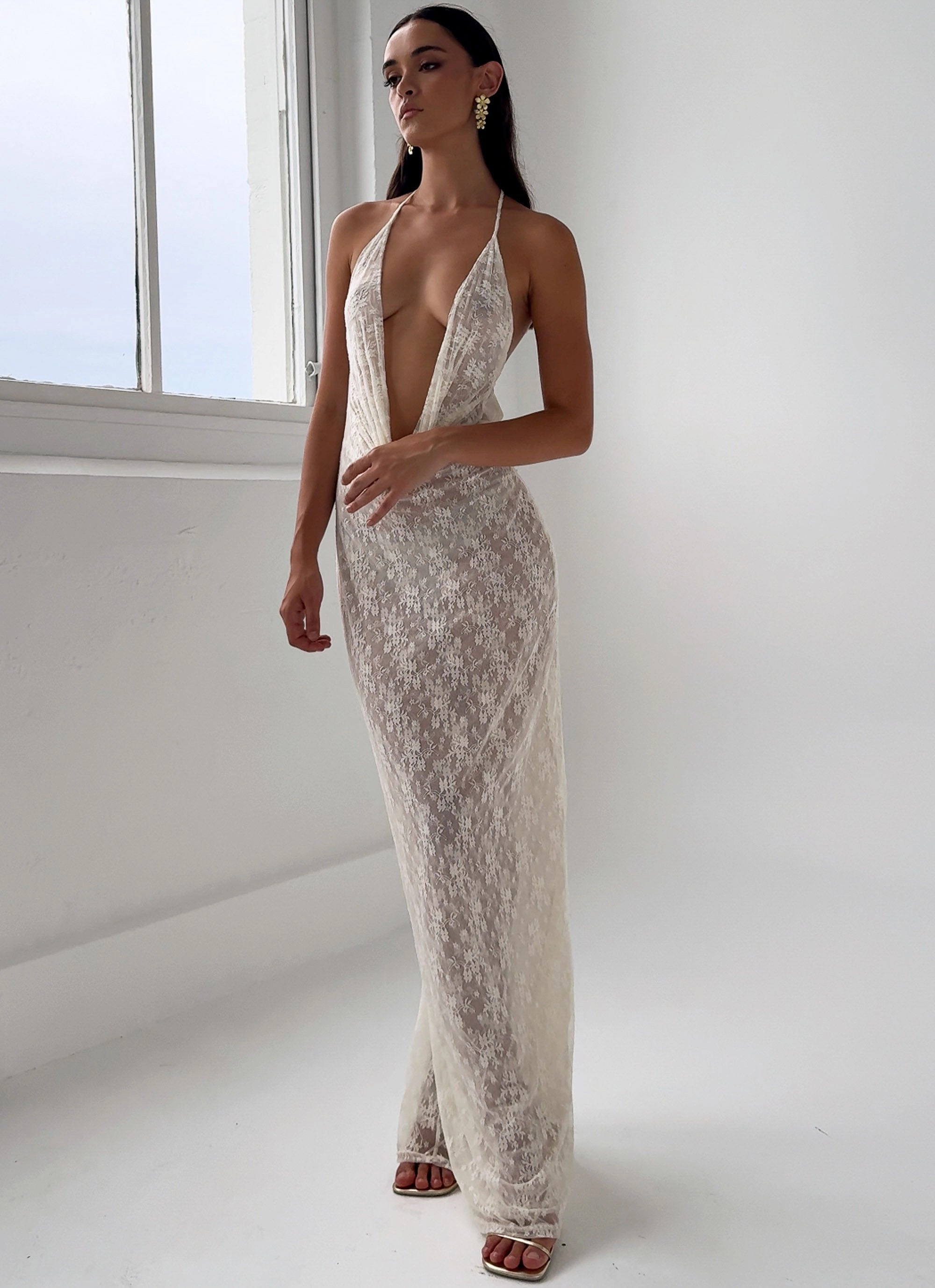 Low Key Champagne Coastline Maxi Dress - Ivory