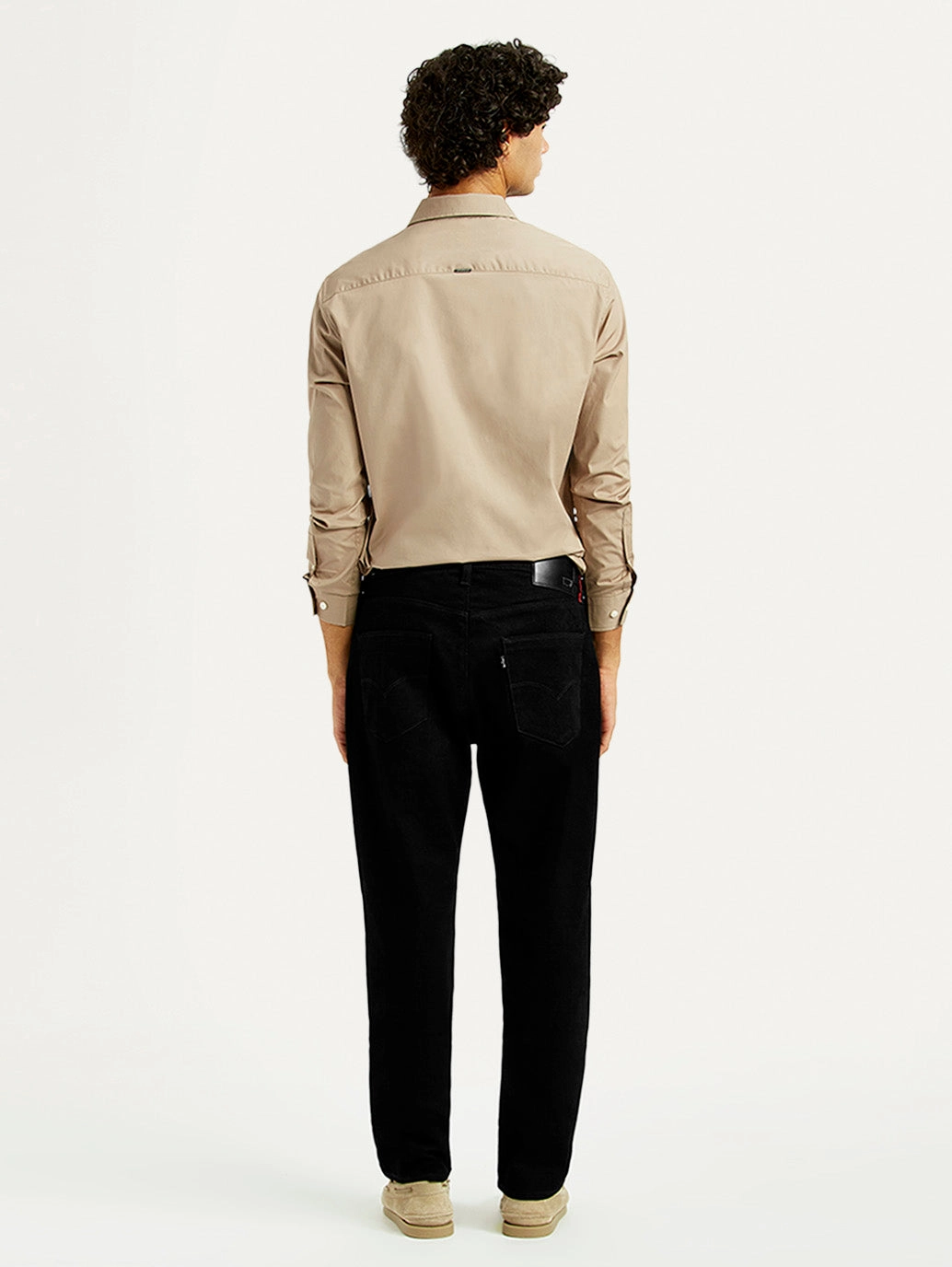 Men's Redloop 541 Black Athletic Tapered Fit Mid Rise Jeans Water Efficient Wash Process Neutral palette