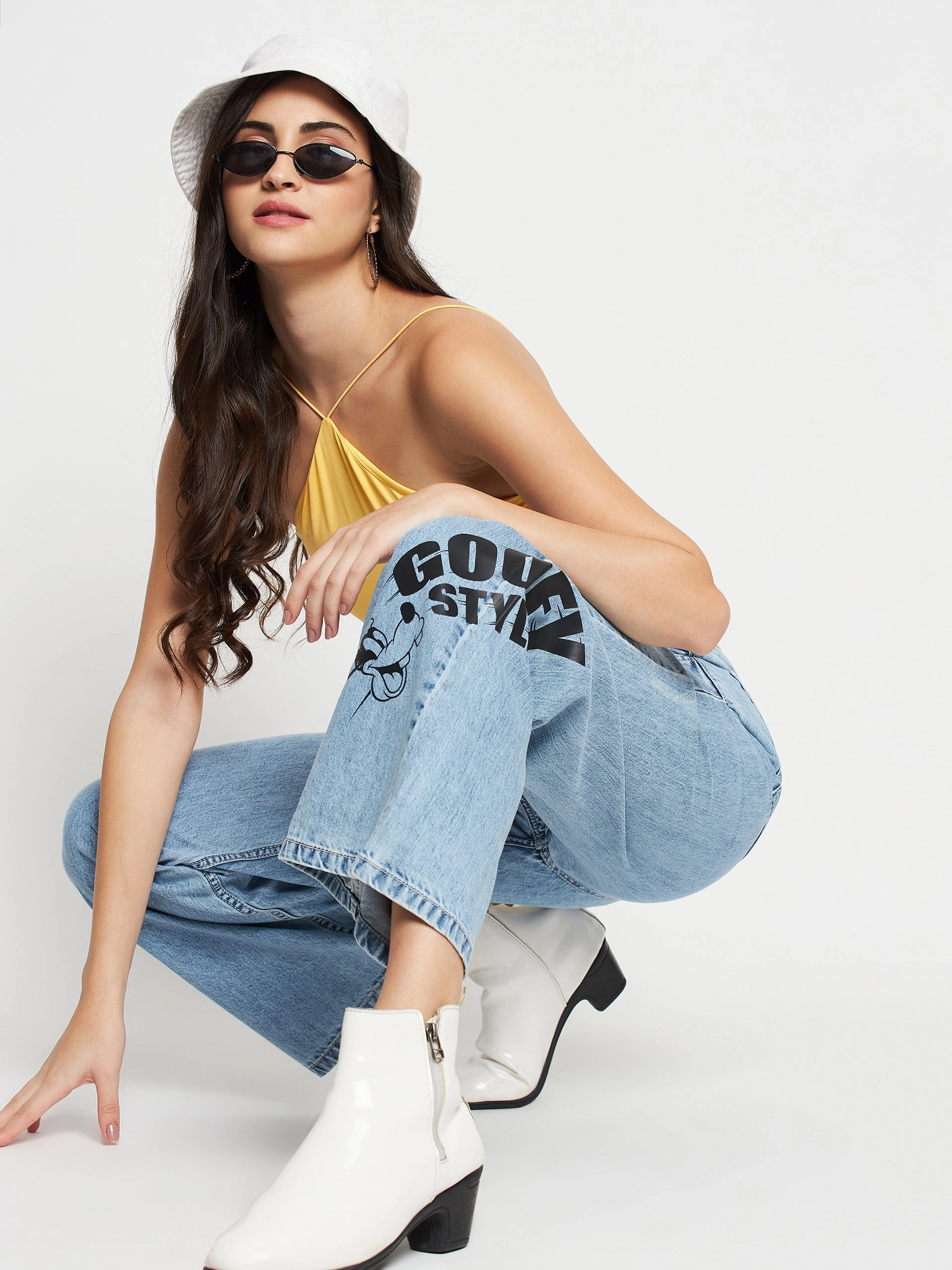 All Rounder Casual Wear Madame Disney Print Lightblue Denim