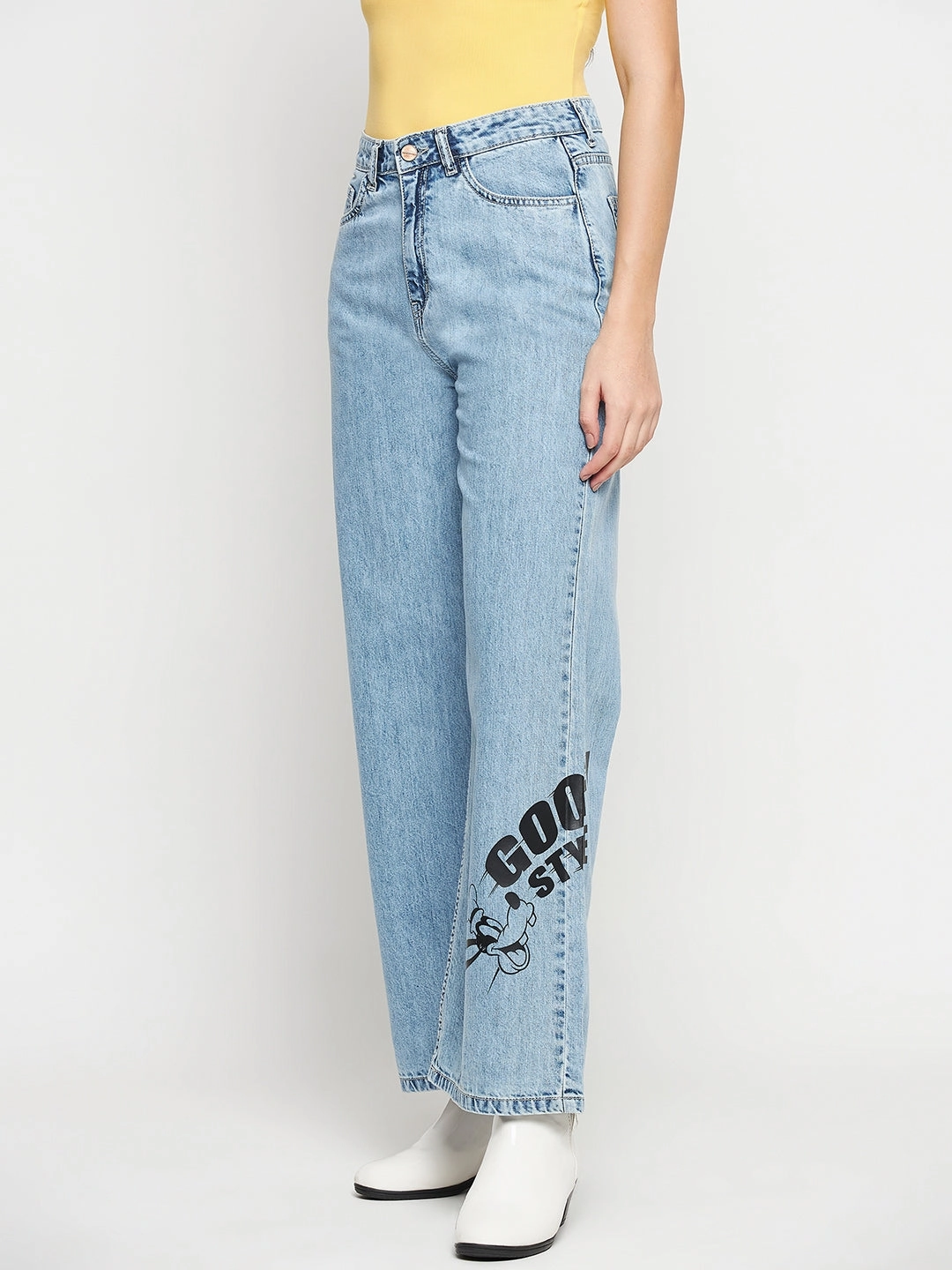 Relaxed Style Weekend Style High Quality Relaxed Feel Madame Disney Print Lightblue Denim