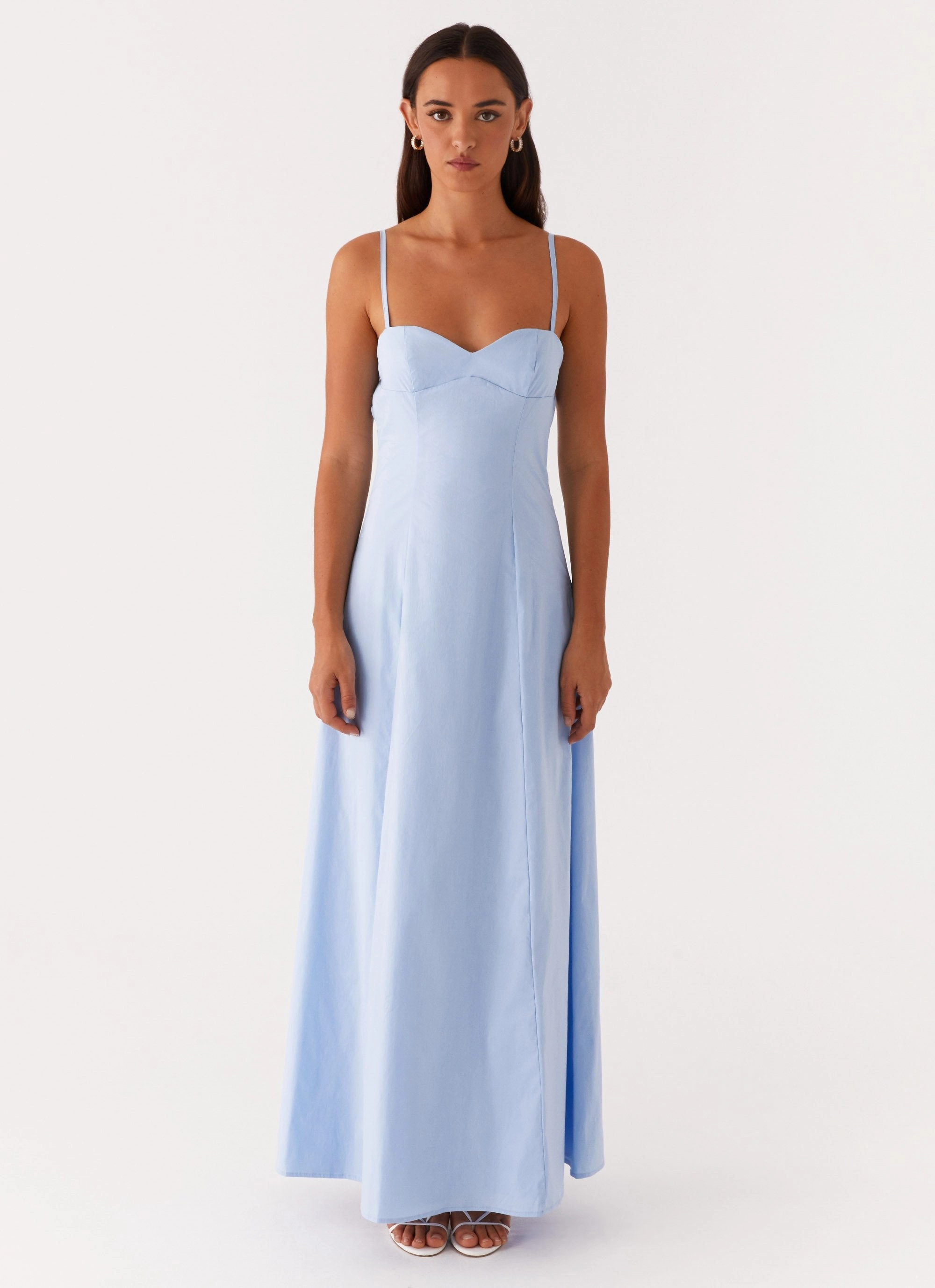 Clear As Day Maxi Dress - Blue Photo Glow