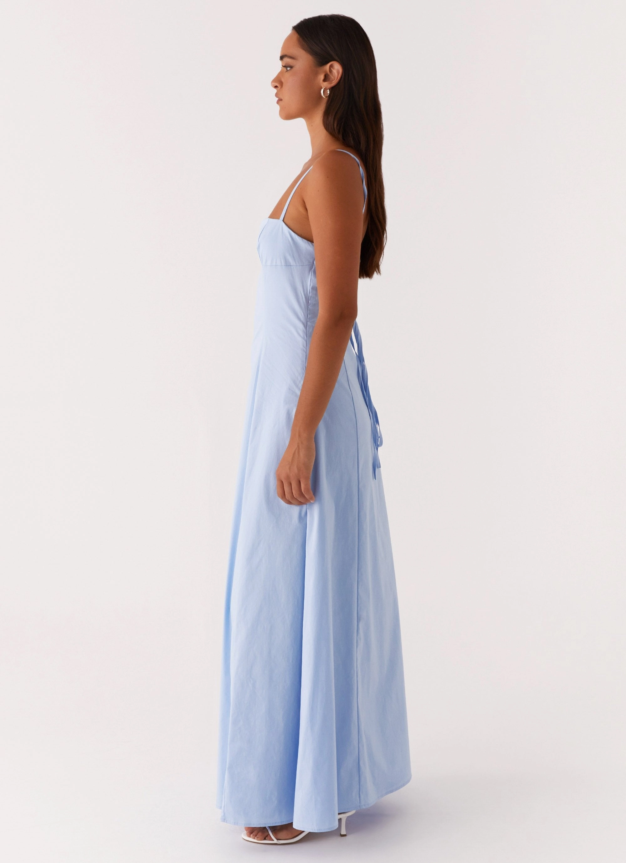 Clear As Day Maxi Dress - Blue Applique-Detail Summer Mood