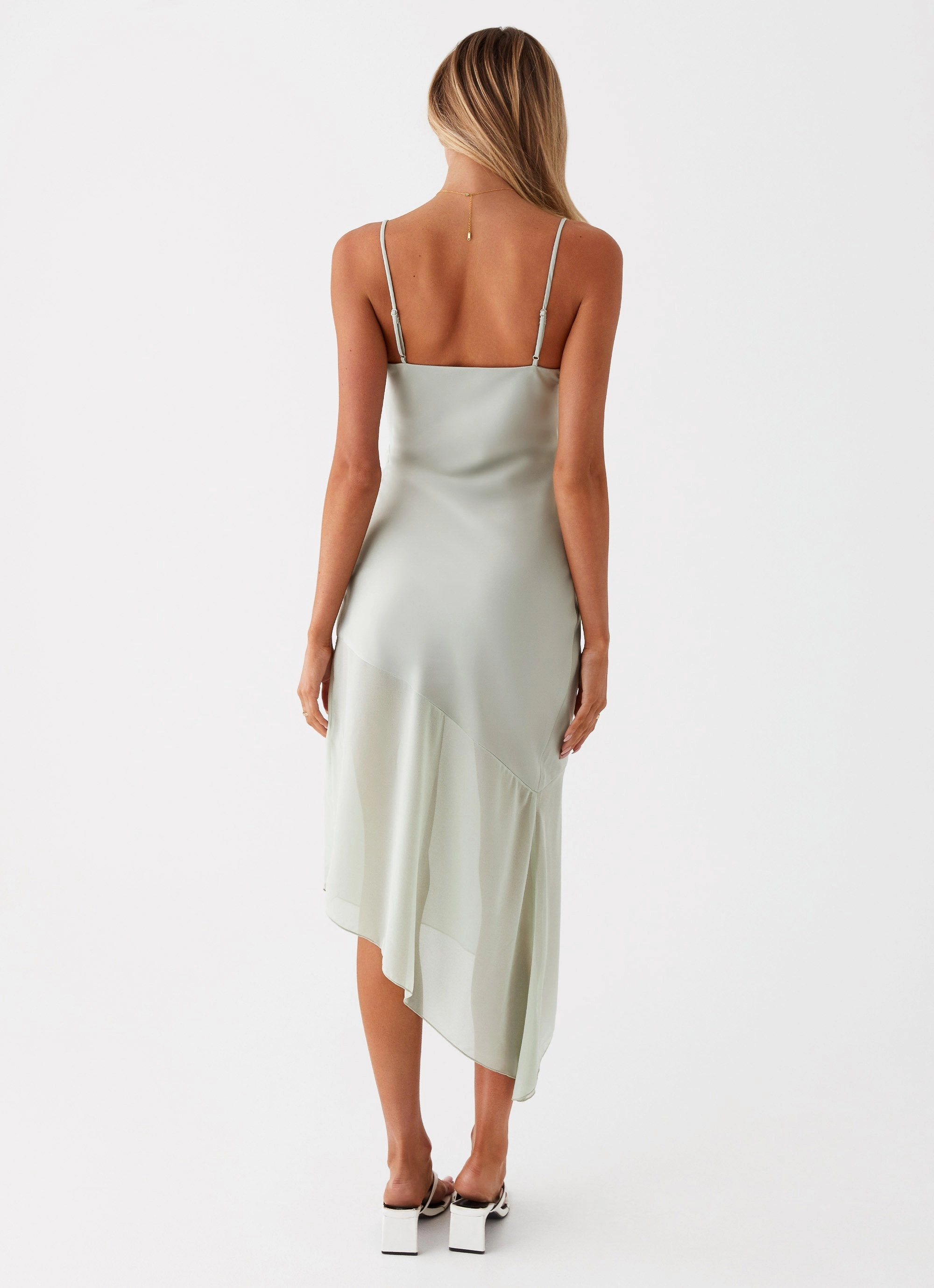 Slim Form Stylish and Comfortable Leia Midi Dress - Sage