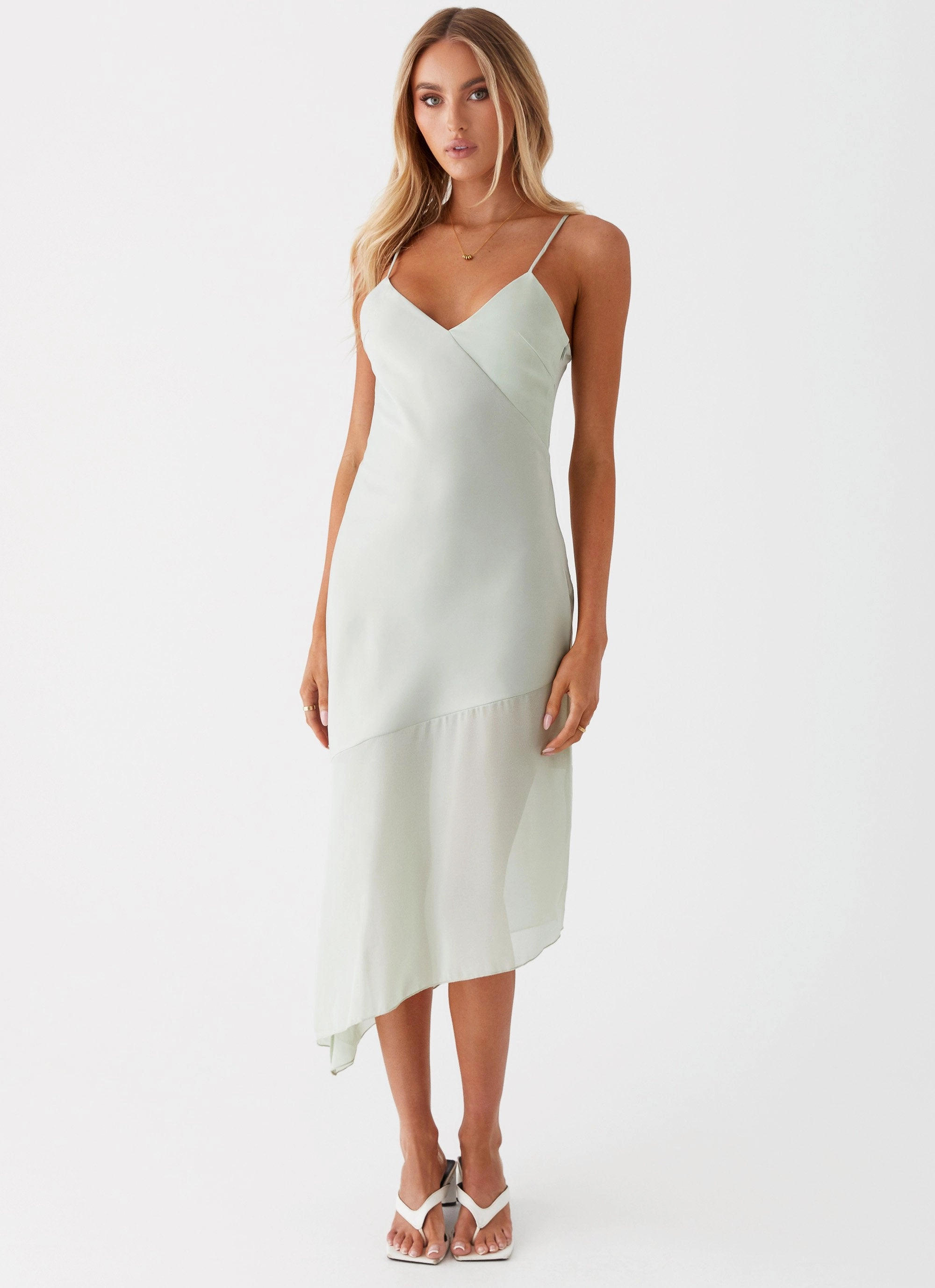 Comfortable Look Leia Midi Dress - Sage
