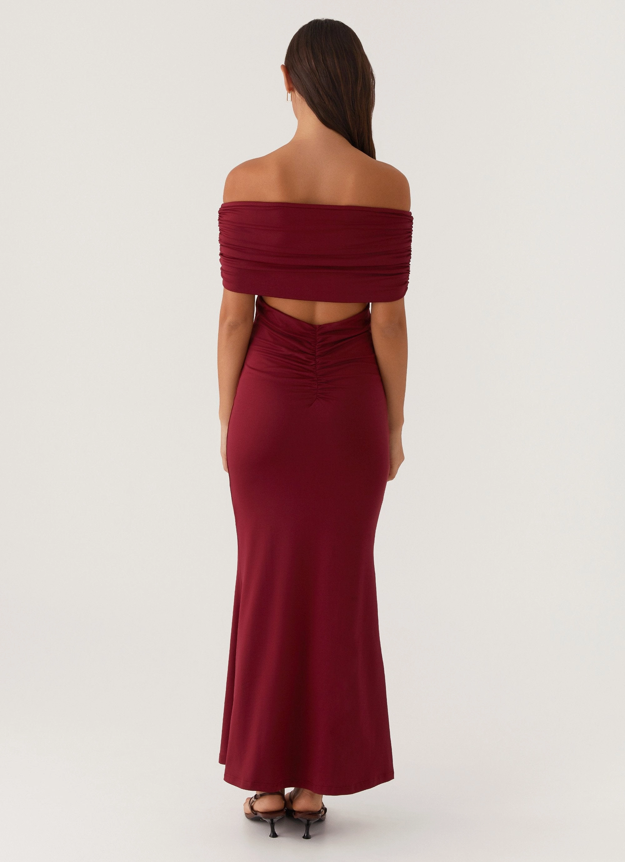 Maude Maxi Dress - Maroon Travel Ready Urban Drape